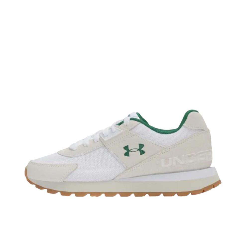推荐商品：Under Armour/安德玛 Essential Runner 复古 缓震透气 防滑耐磨 低帮 平跟 圆头 舒适百搭 简约 跑鞋 女款/乳白色