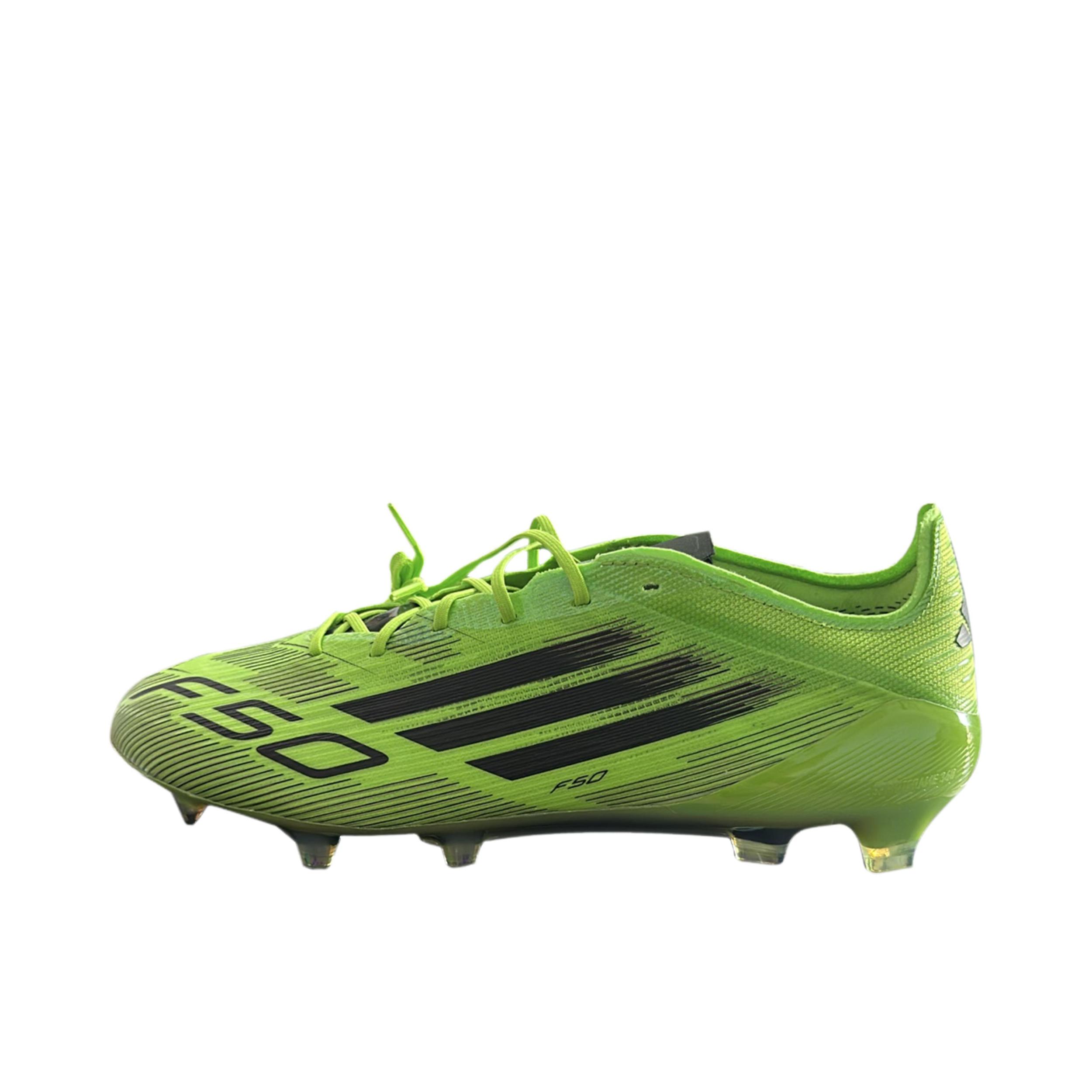 推荐商品：adidas F50 Elite FG 足球鞋 顶级胶质长钉天然硬草地耐用支撑 浅绿色/黑色