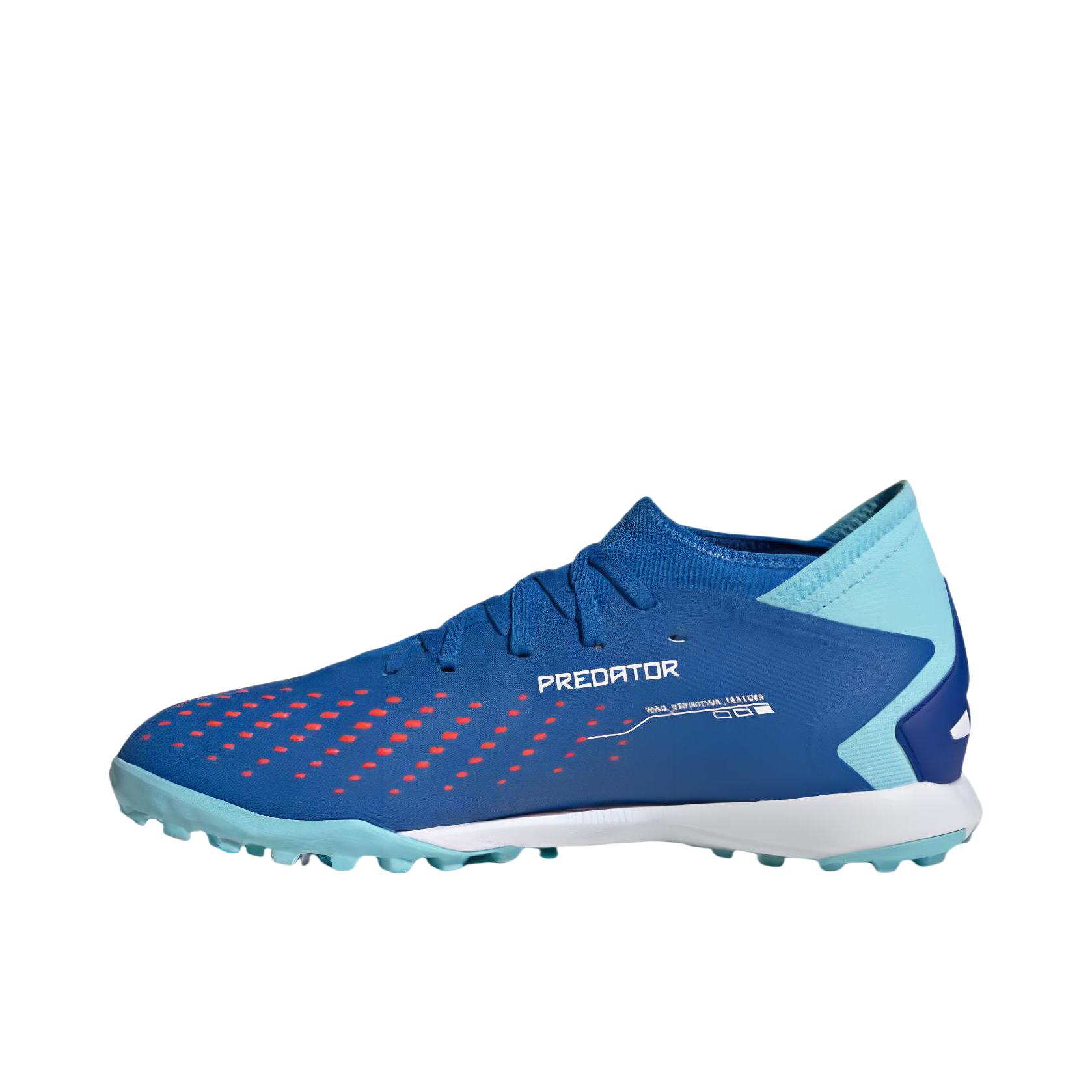 推荐商品：adidas Predator Accuracy 2023.3 TF 中端 胶质碎钉 硬草地人造草地 减震防滑耐磨 足球鞋 深蓝色/白色 