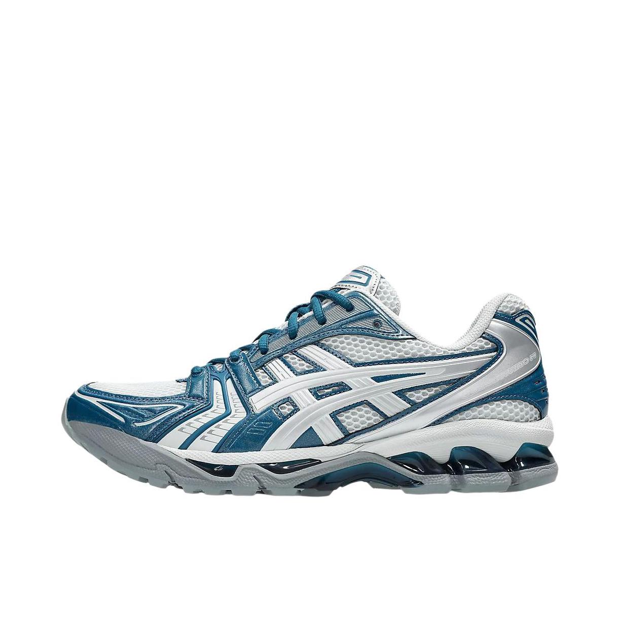 推荐商品：Asics/亚瑟士 Gel-Kayano 14 跑鞋 舒适减震防滑耐磨网面百搭复古慢跑 灰色/蓝色/白色