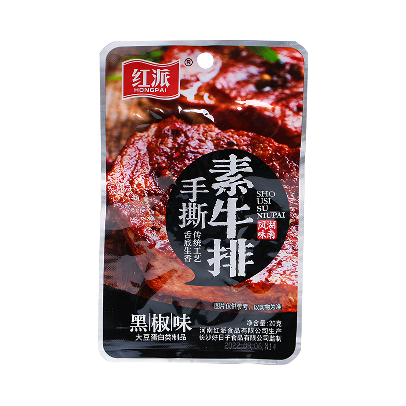 推荐商品：红派 手撕素牛排素肉 黑椒味 20g 袋装