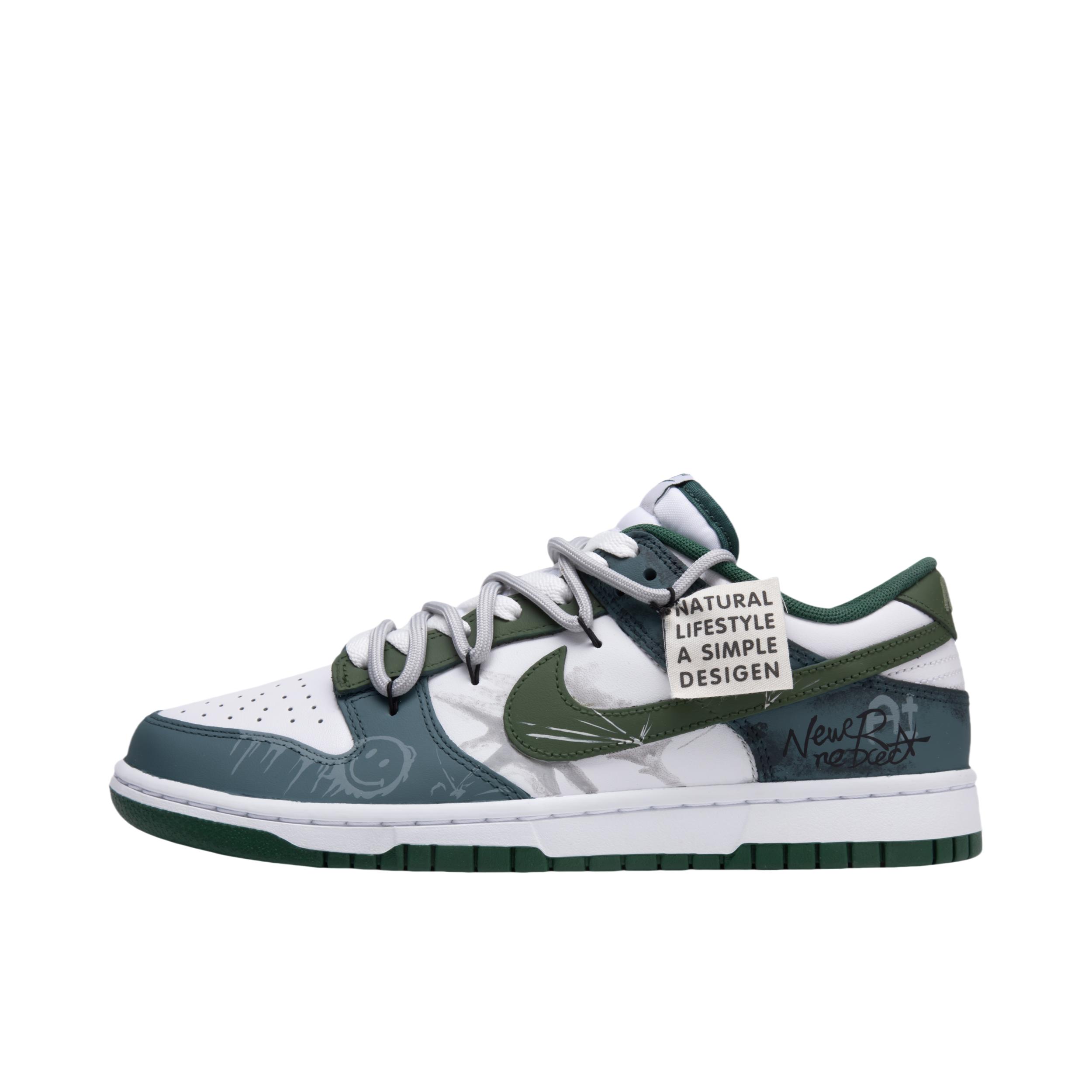 推荐商品：【定制球鞋】 Nike Dunk 板鞋 平跟系带防滑耐磨做旧高街简约百搭潮流复古美式 林行者