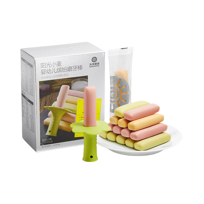 推荐商品：光合星球/BabyPantry 阳光小麦婴幼儿缤纷磨牙棒强化钙铁锌