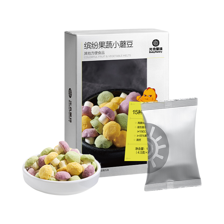 推荐商品：光合星球/BabyPantry 缤纷果蔬小蘑豆儿童零食无添加