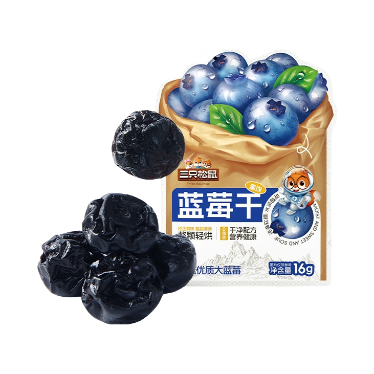三只松鼠 云果园系列 蓝莓干 16g 袋装 解馋酸甜开胃 16g