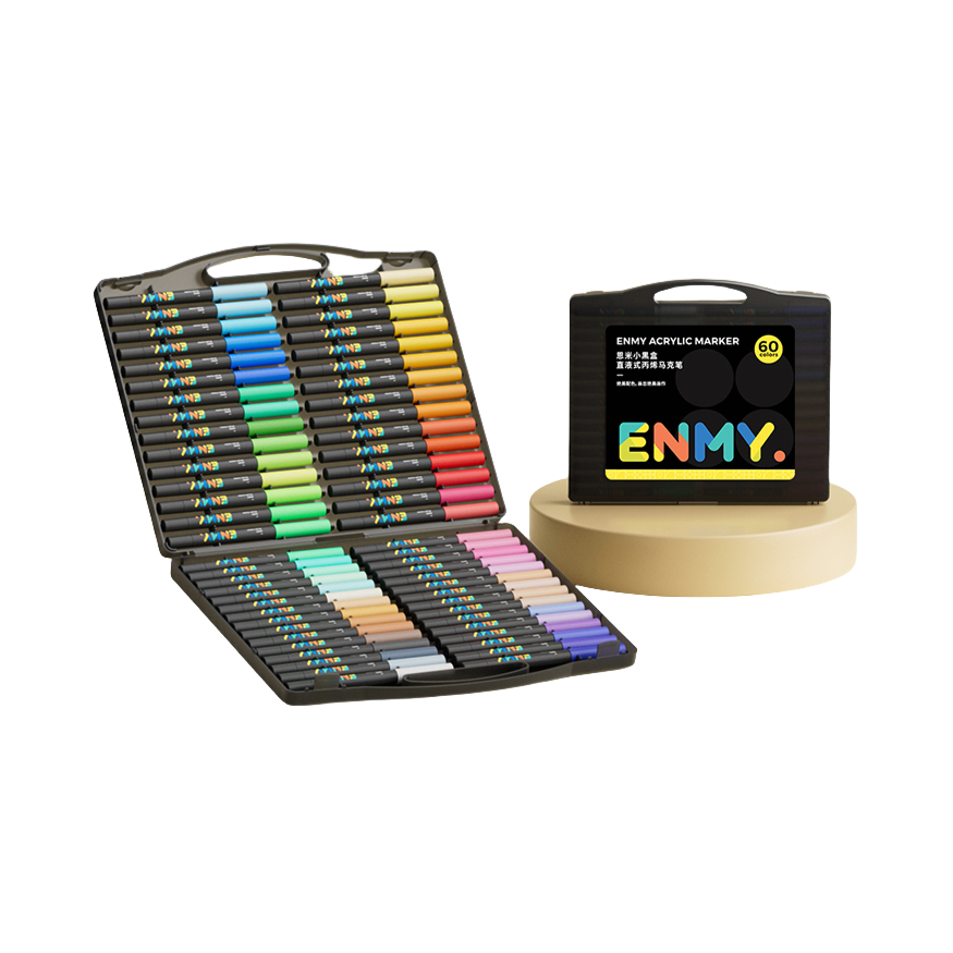推荐商品：恩米 EM0120 专业进阶色系 直液式 丙烯单头可水洗马克笔 盒装