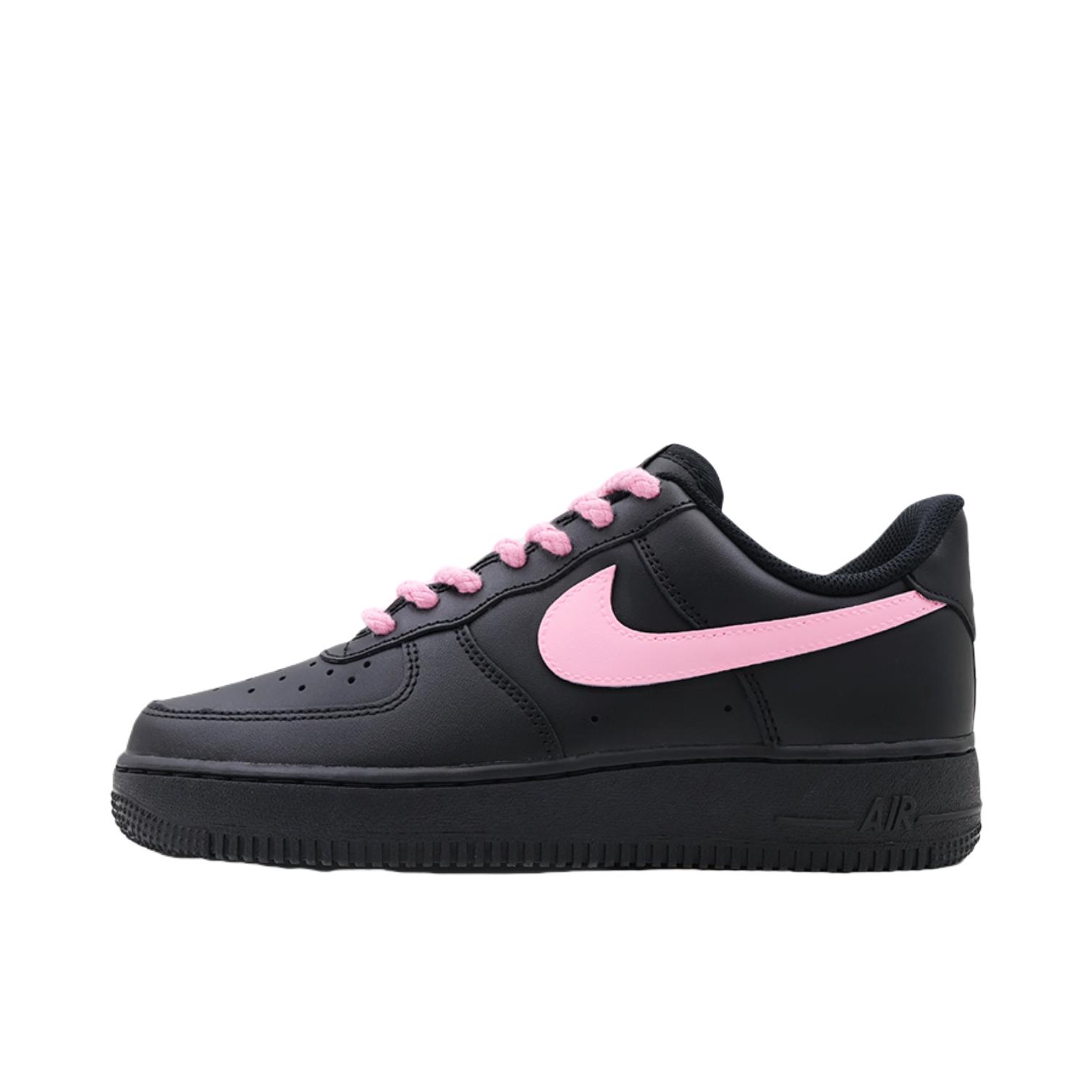 推荐商品：【定制款】 Nike Air Force 1 板鞋 防滑减震耐磨低帮增高 黑武士/粉钩