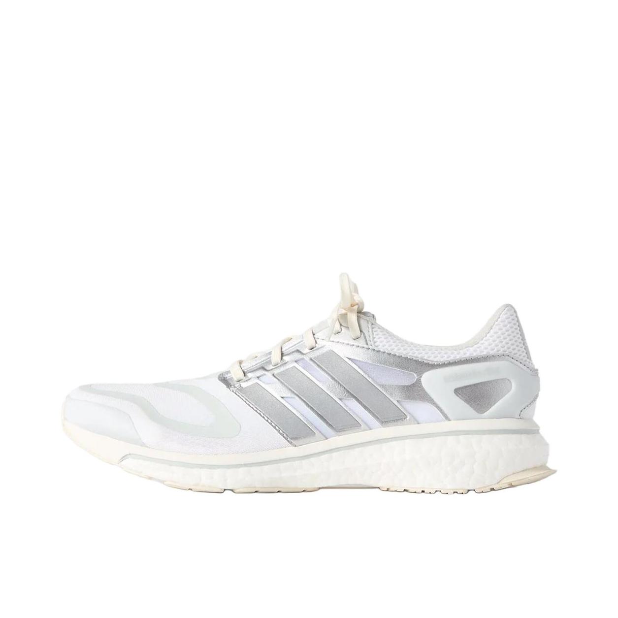 推荐商品：adidas Energy Boost 跑鞋 防滑网布透气轻便百搭舒适马拉松 KITH联名/白色/银色