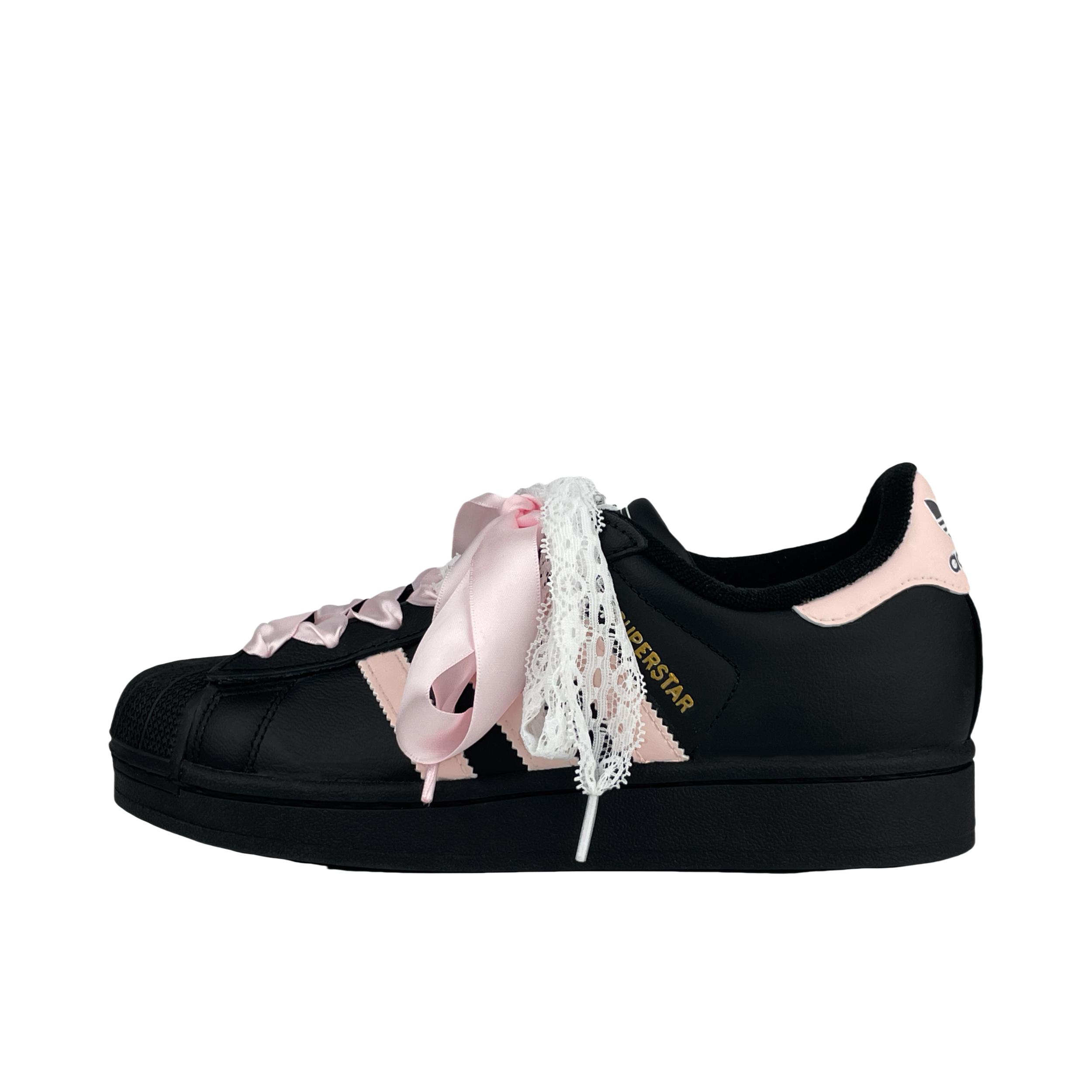 推荐商品：【定制球鞋】 adidas Originals Superstar 板鞋 防踢减震防滑耐磨百搭潮流时尚合成革贝壳头 蕾丝甜心