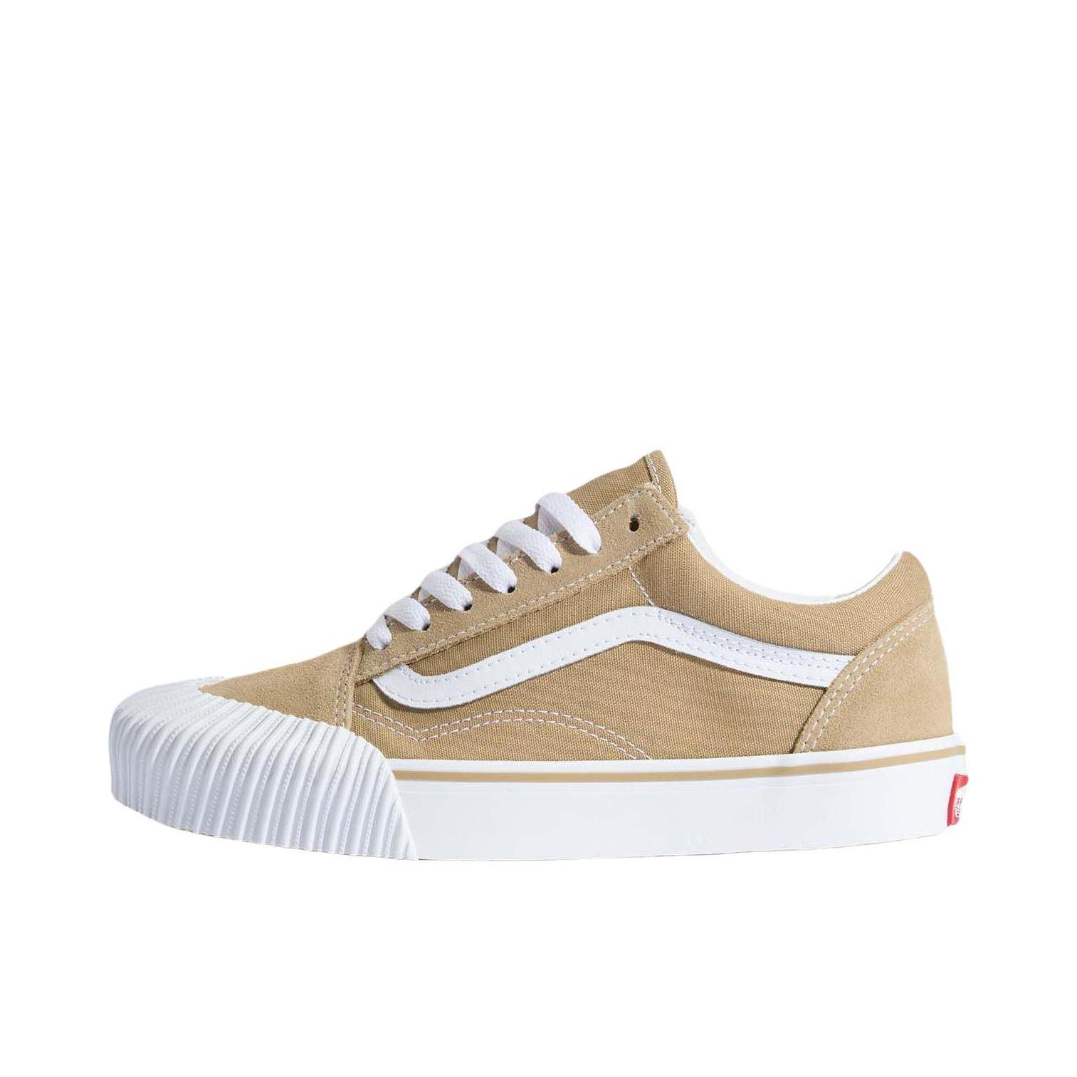 推荐商品：Vans/范斯 Old Skool 板鞋 系带圆头平跟 棕色/白色