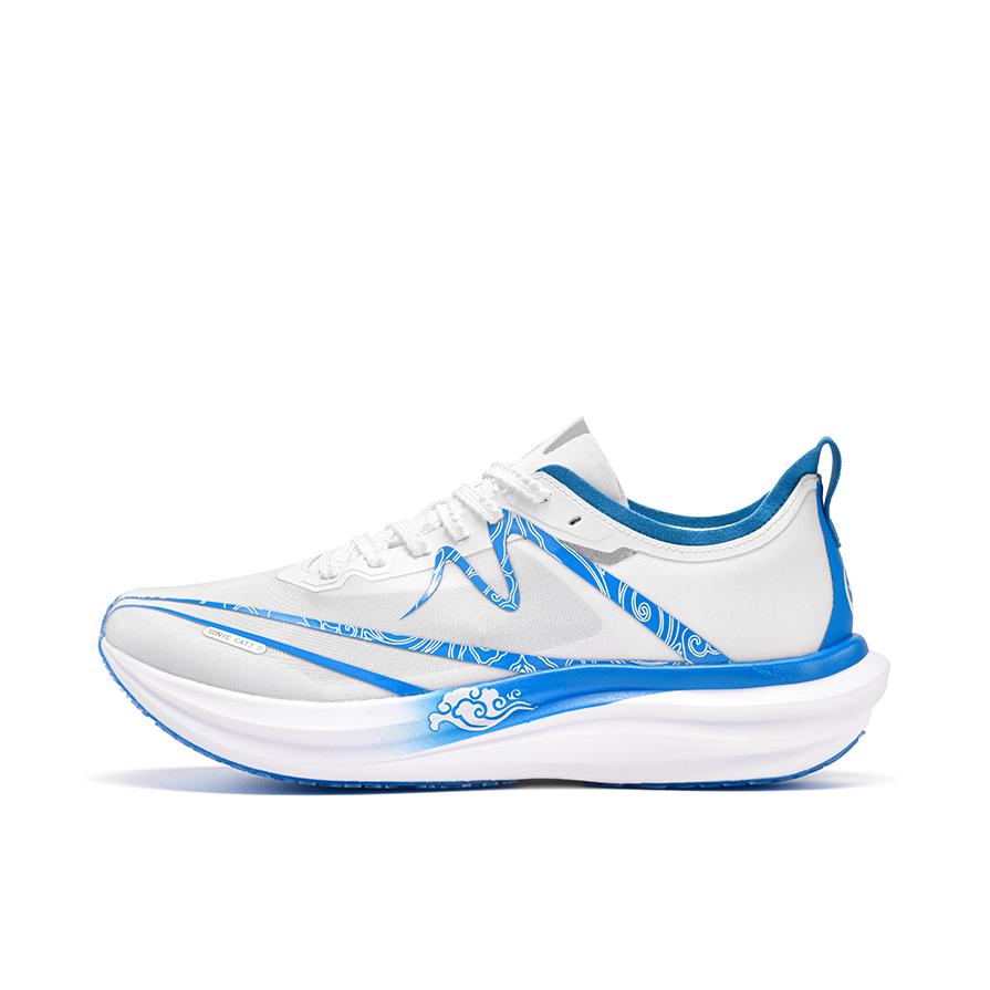 音速猫 逆天3.0 跑鞋 体考体测短跑竞速田径比赛碳板冠军同款全掌体训体中高考田径训练减震防滑气垫支撑长跑通勤鞋加厚款秋冬三周年网布超临界发泡马拉松 青花瓷