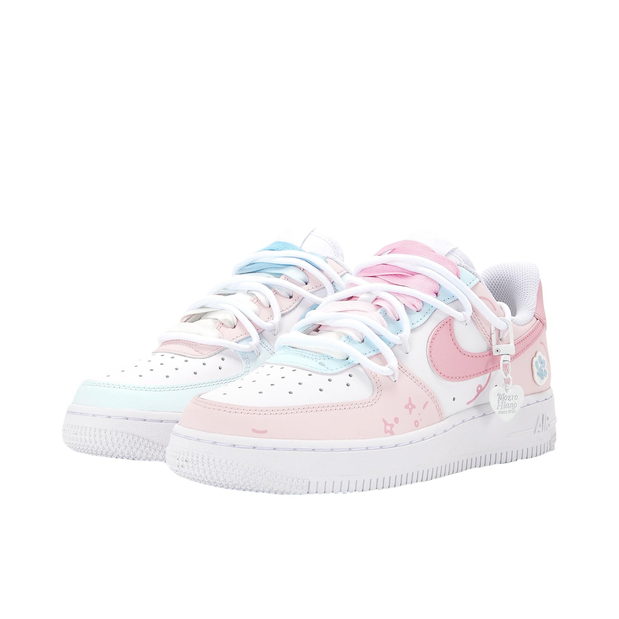 推荐商品：【定制款】 Nike Air Force 1 板鞋 防滑减震耐磨低帮增高 鸳鸯款/大童/蔷薇知春