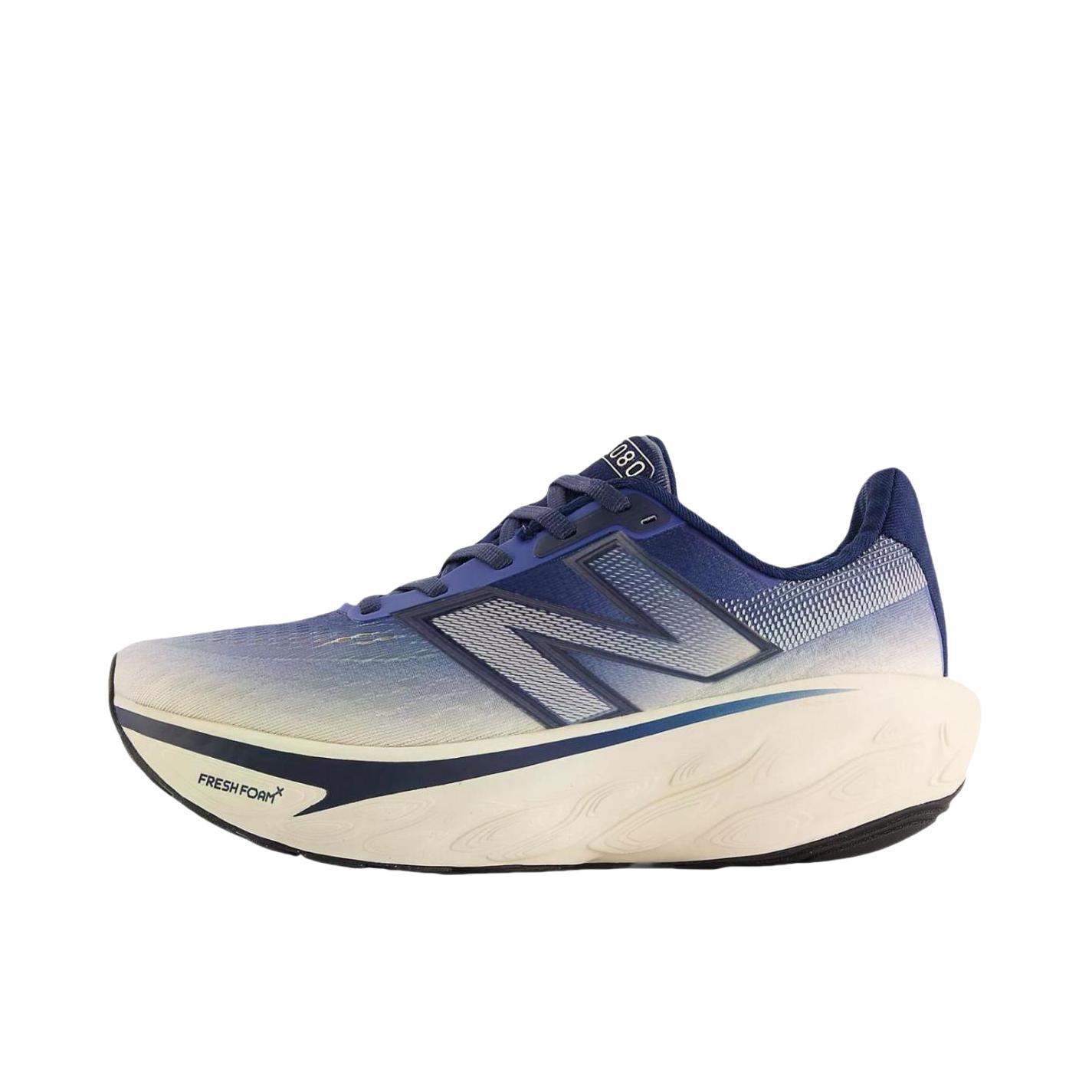 推荐商品：New Balance Fresh Foam X 1080 v14 跑鞋 舒适缓震防滑耐磨轻便低帮百搭简约轻量慢跑支撑半马 D宽/蓝色/米色