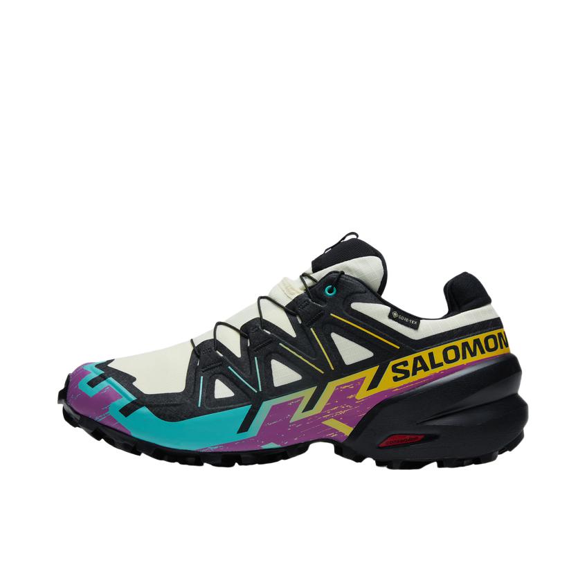 推荐商品：Salomon/萨洛蒙 Speedcross 6 户外鞋 徒步鞋 越野跑鞋 支撑防水抓地包裹贴合减震网布透气全地形织物 浅黄色/灰色
