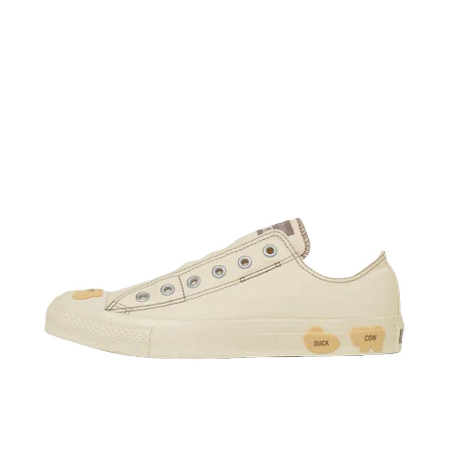 推荐商品：Converse/匡威 ALL STAR SLIP FE GD OX 帆布鞋 低帮圆头橡胶一脚蹬 Tabekko Doubutsu联名/米色