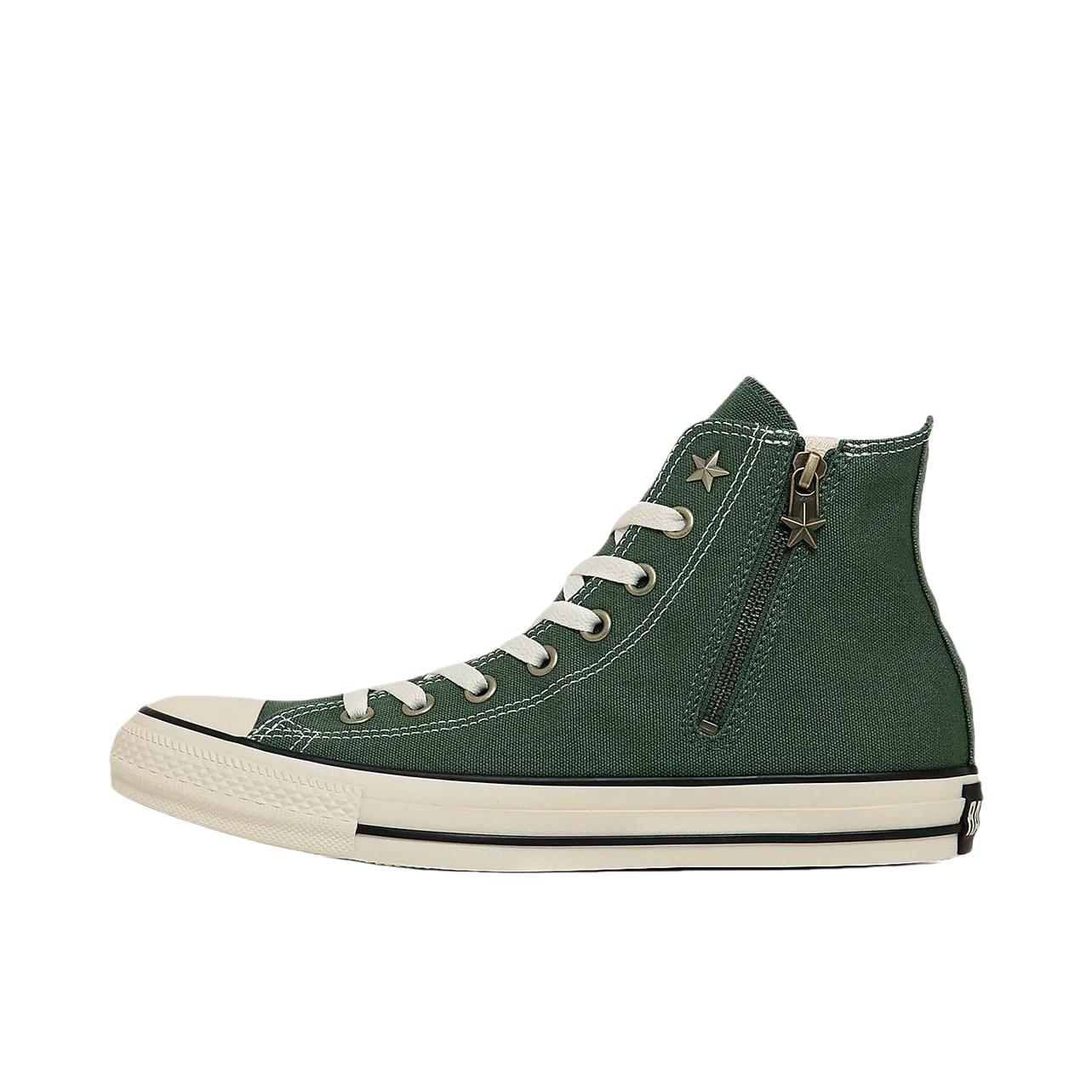 推荐商品：Converse/匡威 All Star GOLDZIP HI 帆布鞋 高帮平跟系带耐磨减震透气复古 绿色