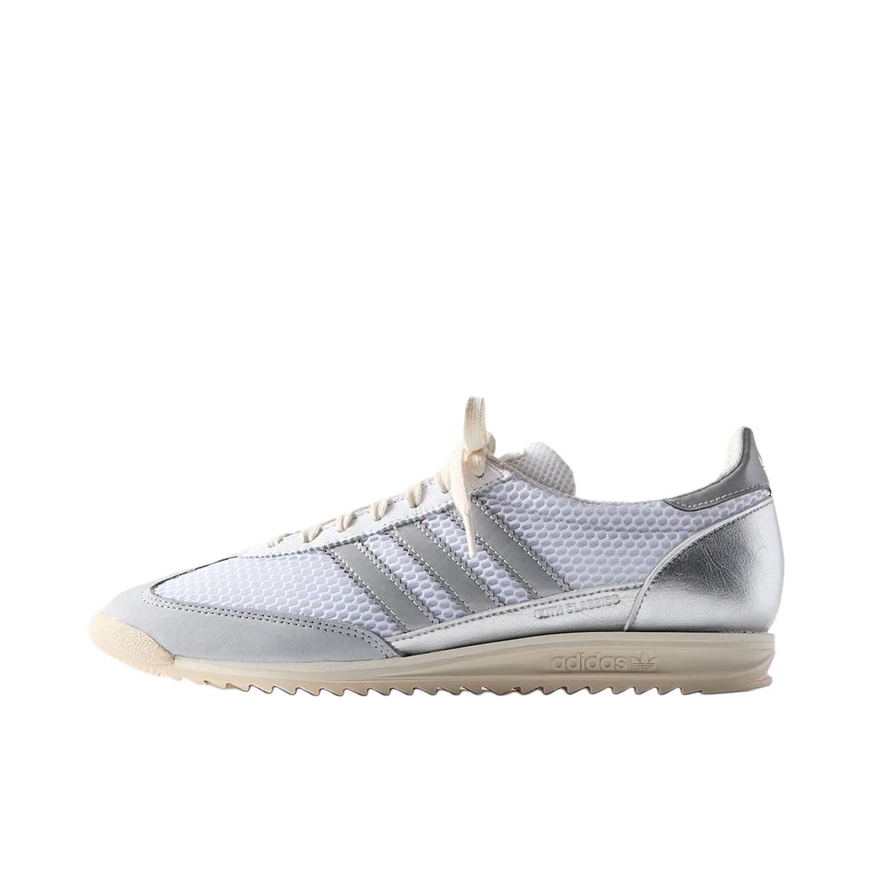 推荐商品：【马思纯同款】 adidas Originals SL 72 T头鞋 德训鞋 运动休闲鞋 轻便防滑耐磨透气舒适简约复古 KITH联名/白色/银色 