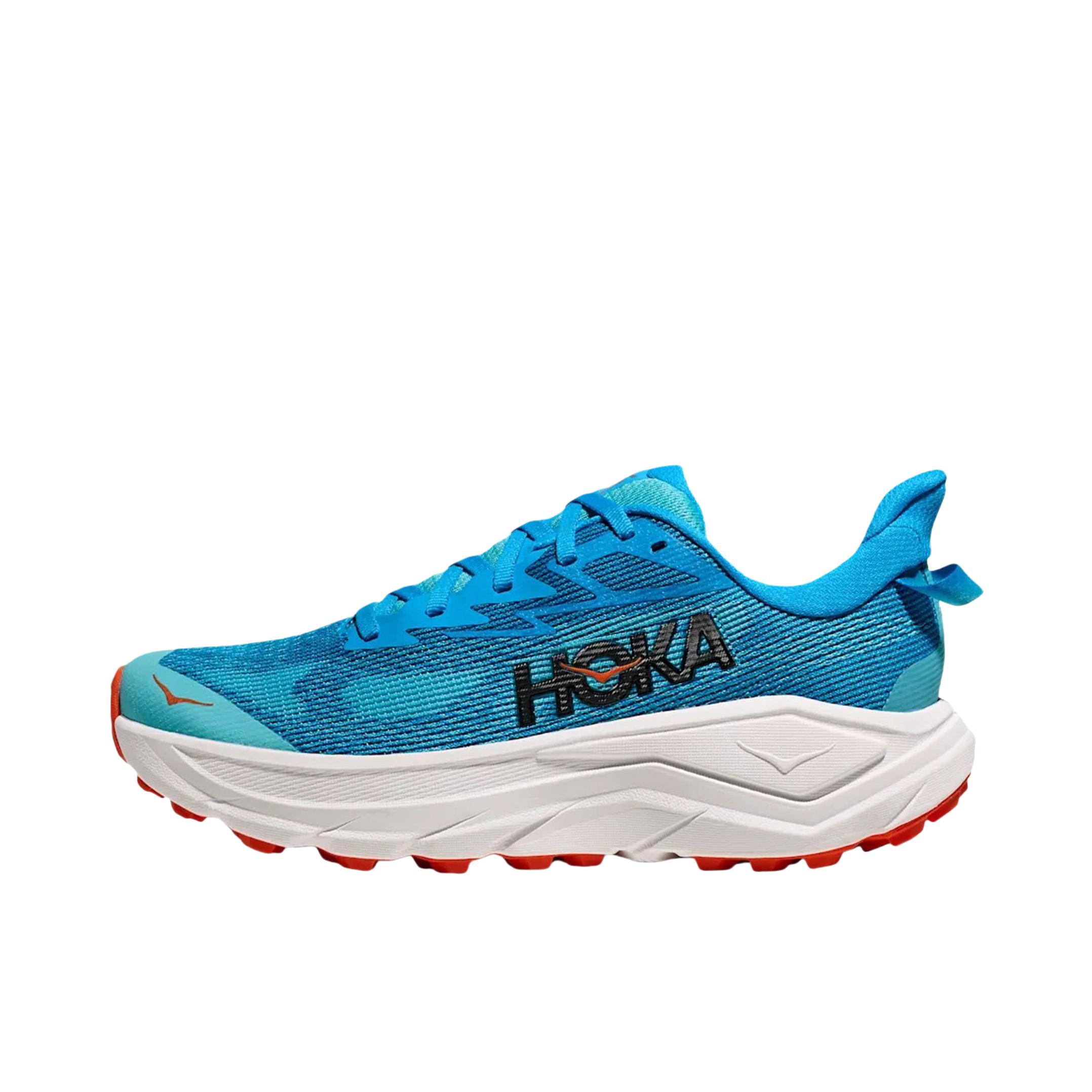 推荐商品：HOKA ONE ONE CHALLENGER 挑战者8 跑鞋 全地形户外公路抓地 女款/蓝色