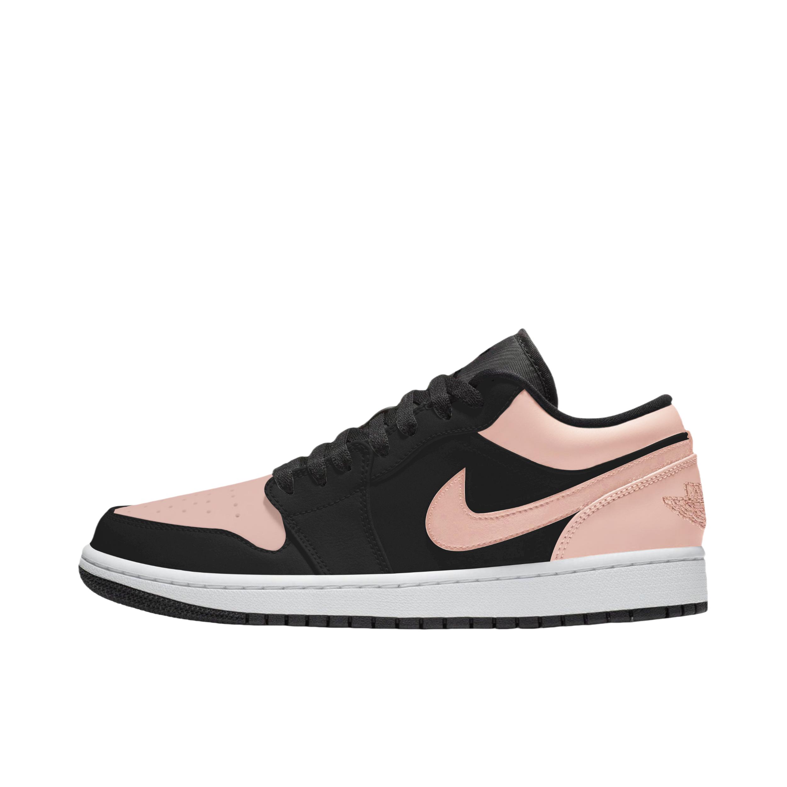 推荐商品：【定制球鞋】Air Jordan 1 减震 耐磨 透气 平跟 复古 潮流 简约 包裹性 防滑 轻便 支撑 增高 板鞋 黑色/粉色/脚趾