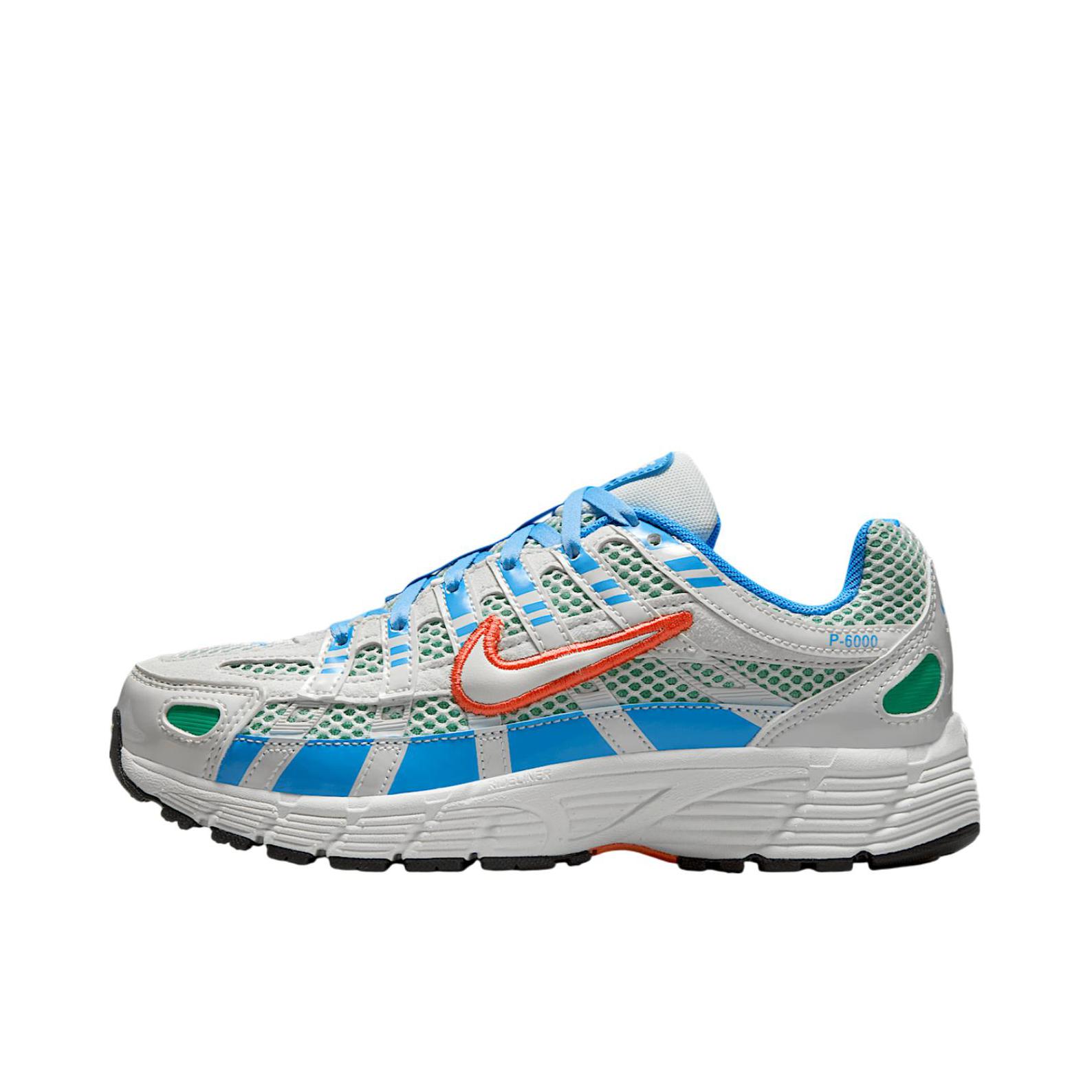 推荐商品：Nike P-6000 CNPT 运动休闲鞋 机能风跑鞋风舒适缓震防滑耐磨时尚潮流复古贴合网面支撑圆头 大童/山顶白/大学蓝