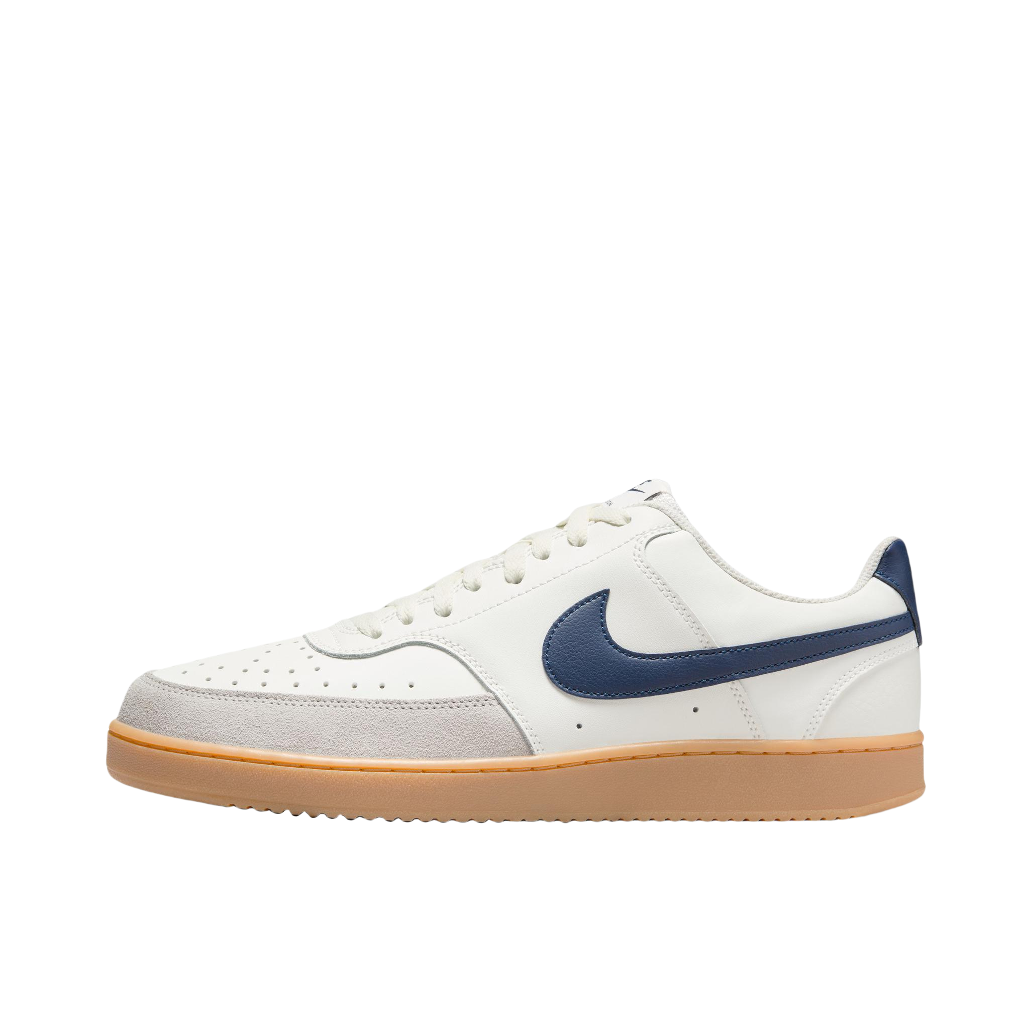 Nike Court Vision 板鞋 复古缓震抓地 帆白/深藏青