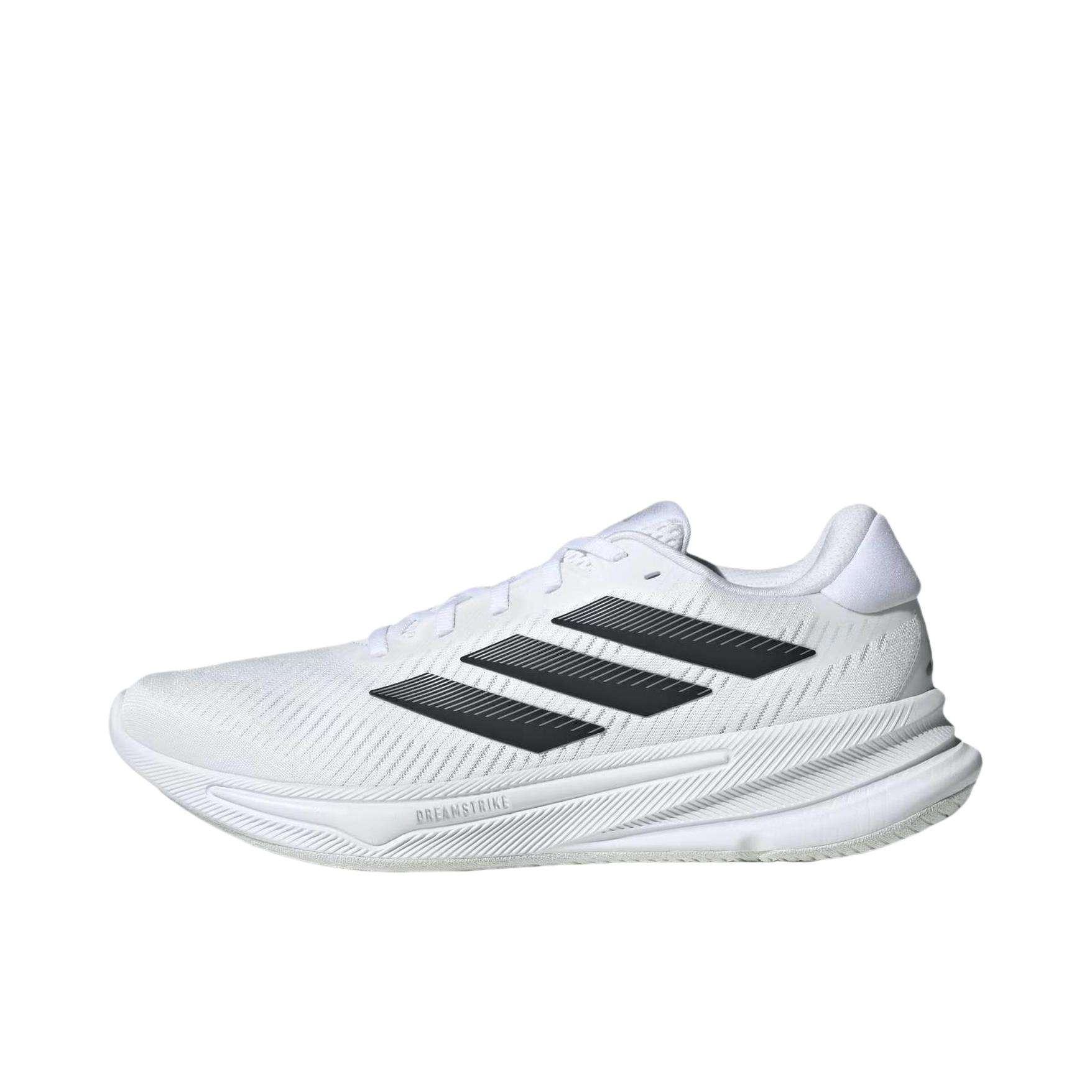 推荐商品：adidas Supernova Ease 跑鞋 缓震回弹防滑耐磨轻便透气时尚百搭慢跑支撑随心畅跑 男款/白色/符点灰/金属银 
