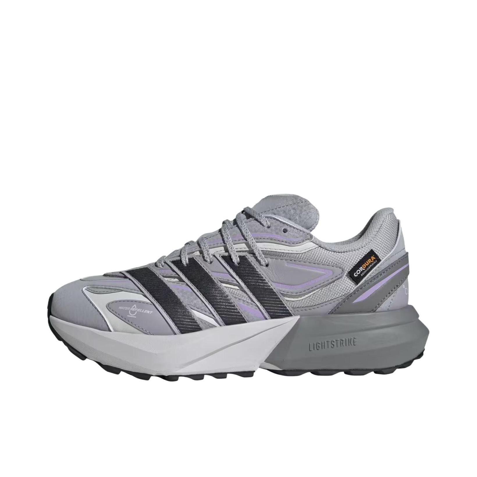 推荐商品：adidas Lightblaze 运动休闲鞋 简约防滑耐磨低帮回弹轻运动 浅灰色