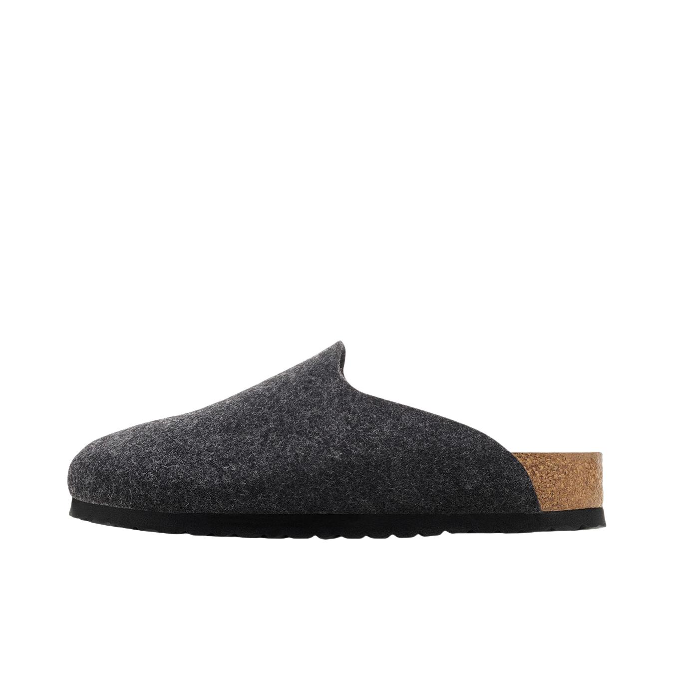 推荐商品：Birkenstock Amsterdam系列 包头 潮流时尚 软木外穿 羊毛毡 勃肯鞋 拖鞋 深灰色