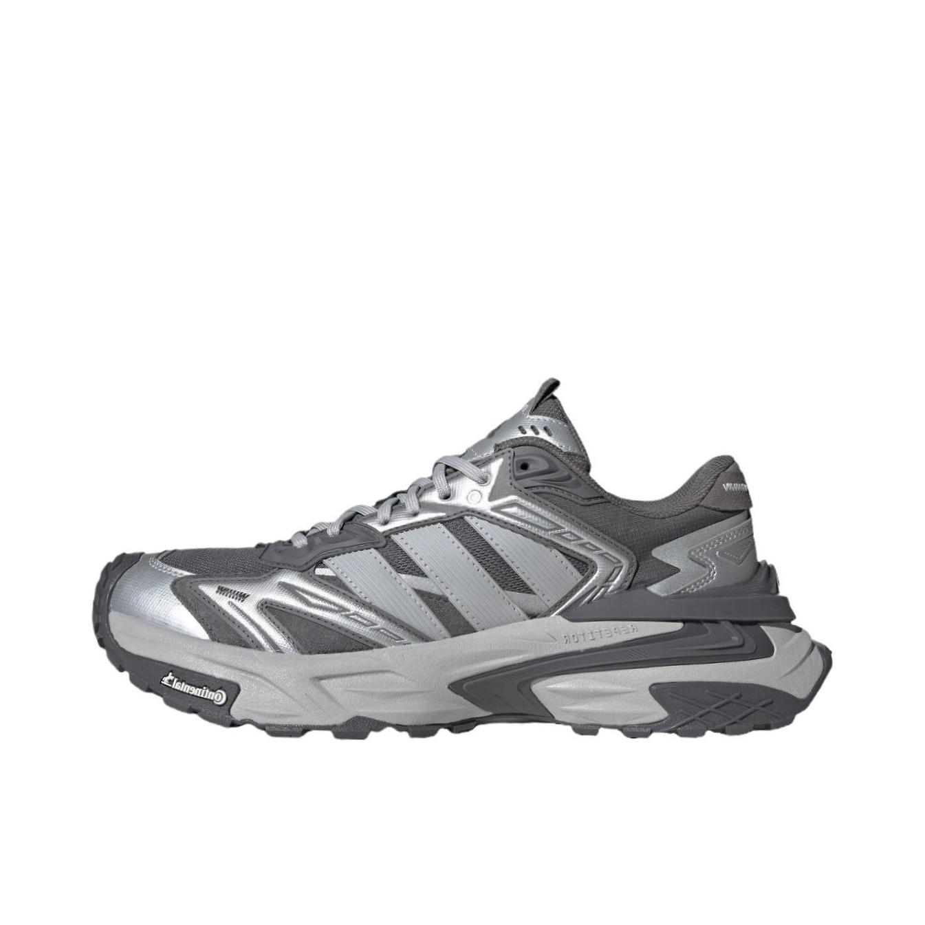 推荐商品：adidas XLG STORM EDGE 老爹鞋 回弹低帮厚底系带圆头做旧 深灰色/浅灰色