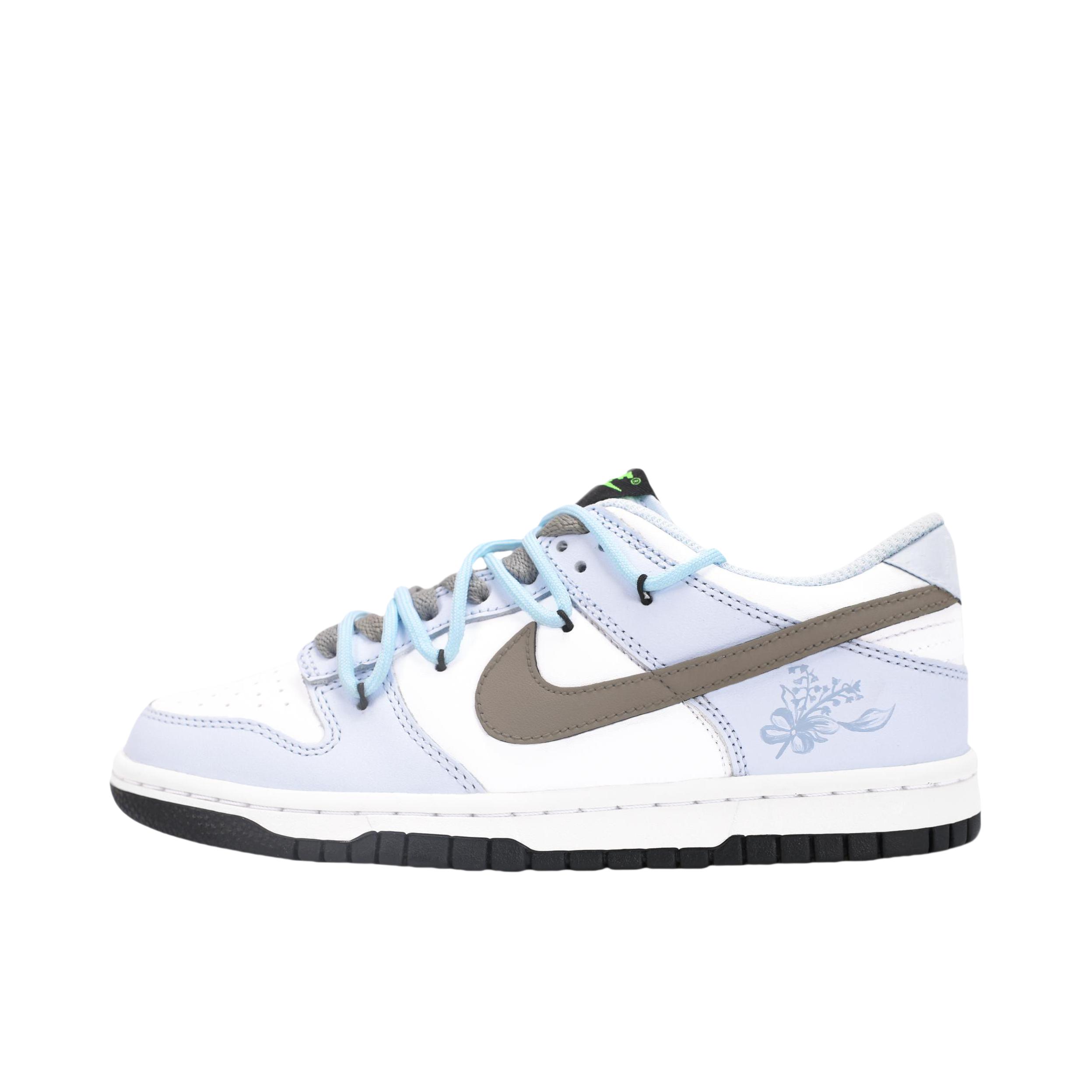 推荐商品：【定制球鞋】 Nike Dunk 板鞋 平跟系带防滑耐磨做旧高街简约百搭潮流复古美式 GS/繁花紫