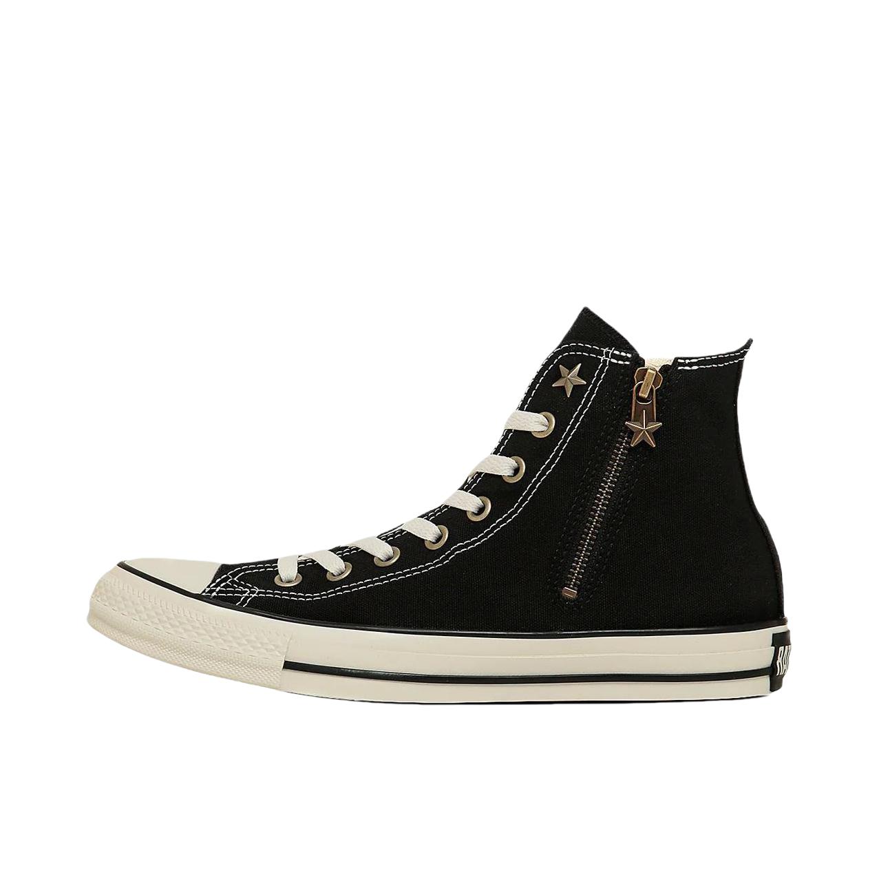 推荐商品：Converse/匡威 All Star GOLDZIP HI 帆布鞋 高帮平跟系带耐磨减震透气复古 碳黑色