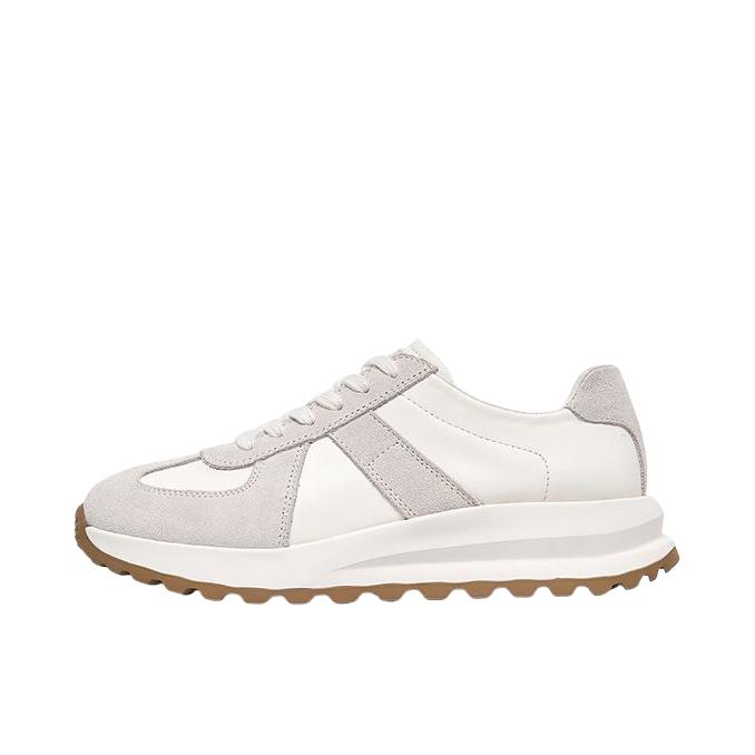推荐商品：Lee Cooper 运动休闲鞋 复古真皮百搭 LCQBCA2251667 女款/米色/灰色
