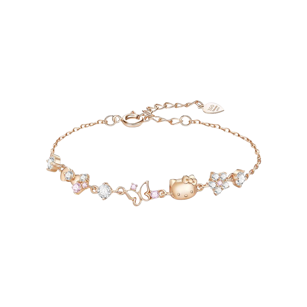 推荐商品：潮色绘 公主花环系列HelloKitty蝴蝶S925银手链 6223