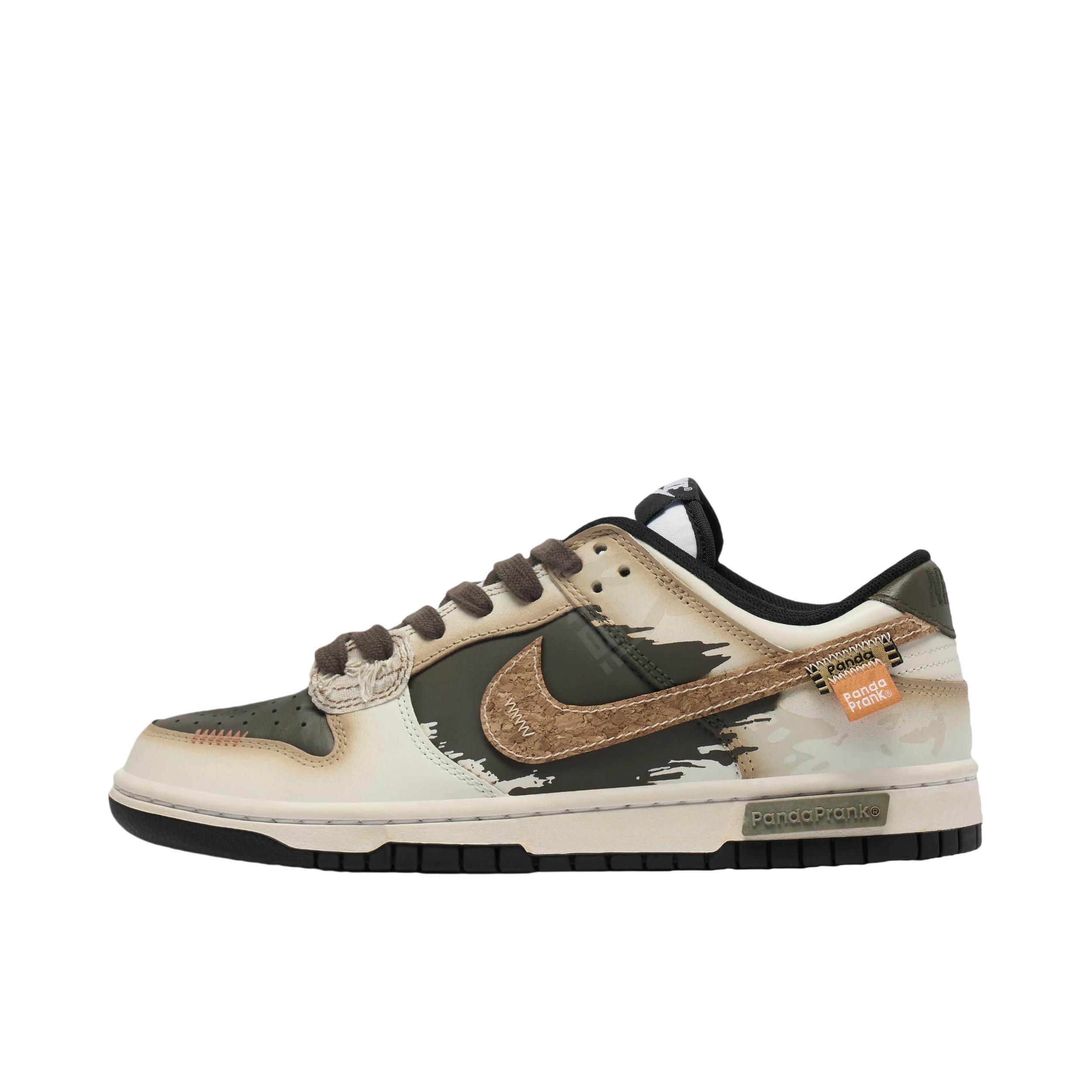 推荐商品：【定制球鞋】 Nike Dunk 板鞋 平跟系带防滑耐磨做旧高街简约百搭潮流复古美式 沙暴