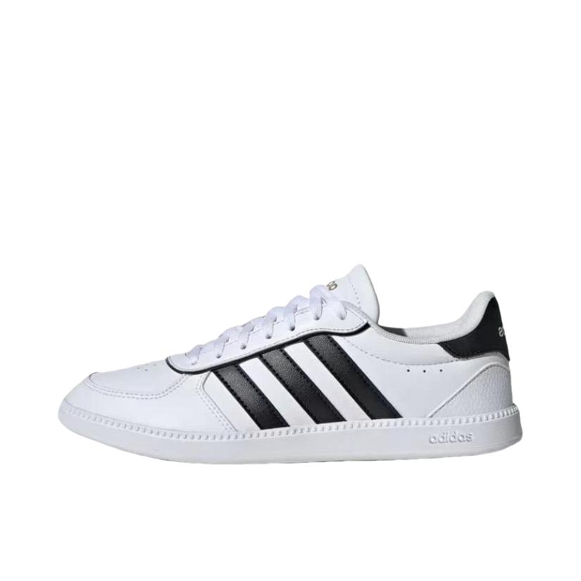 推荐商品：adidas BREAKNET SLEEK 板鞋 防滑耐磨低帮平跟橡胶舒适百搭简约贴合支撑 白色/黑色 