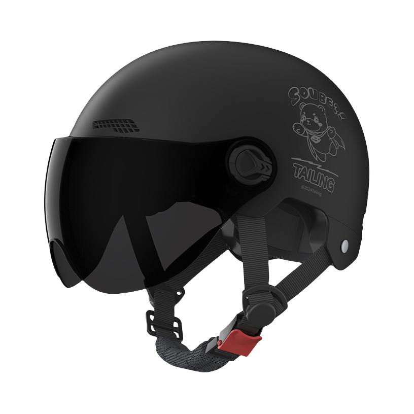 推荐商品：台铃 佑盾小飞熊头盔 3C认证 新国标 半盔 ABS+EPS 轻量化 透气散热 电动车头盔