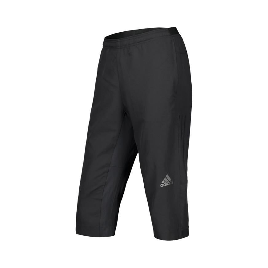adidas 梭织速干透气跑步训练七分裤运动长裤 BK0982