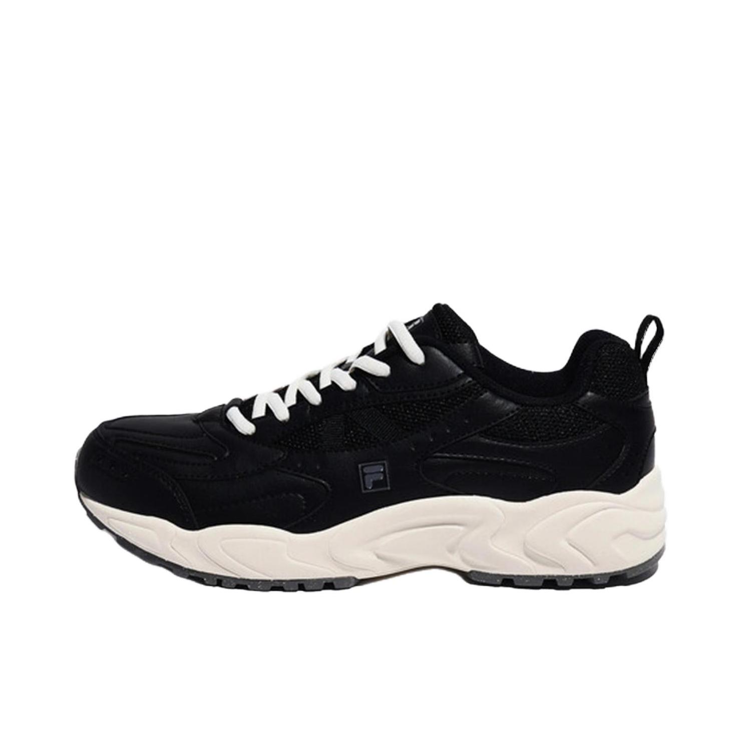 推荐商品：FILA/斐乐 Ray spline 运动休闲鞋 厚底橡胶圆头系带 黑色 