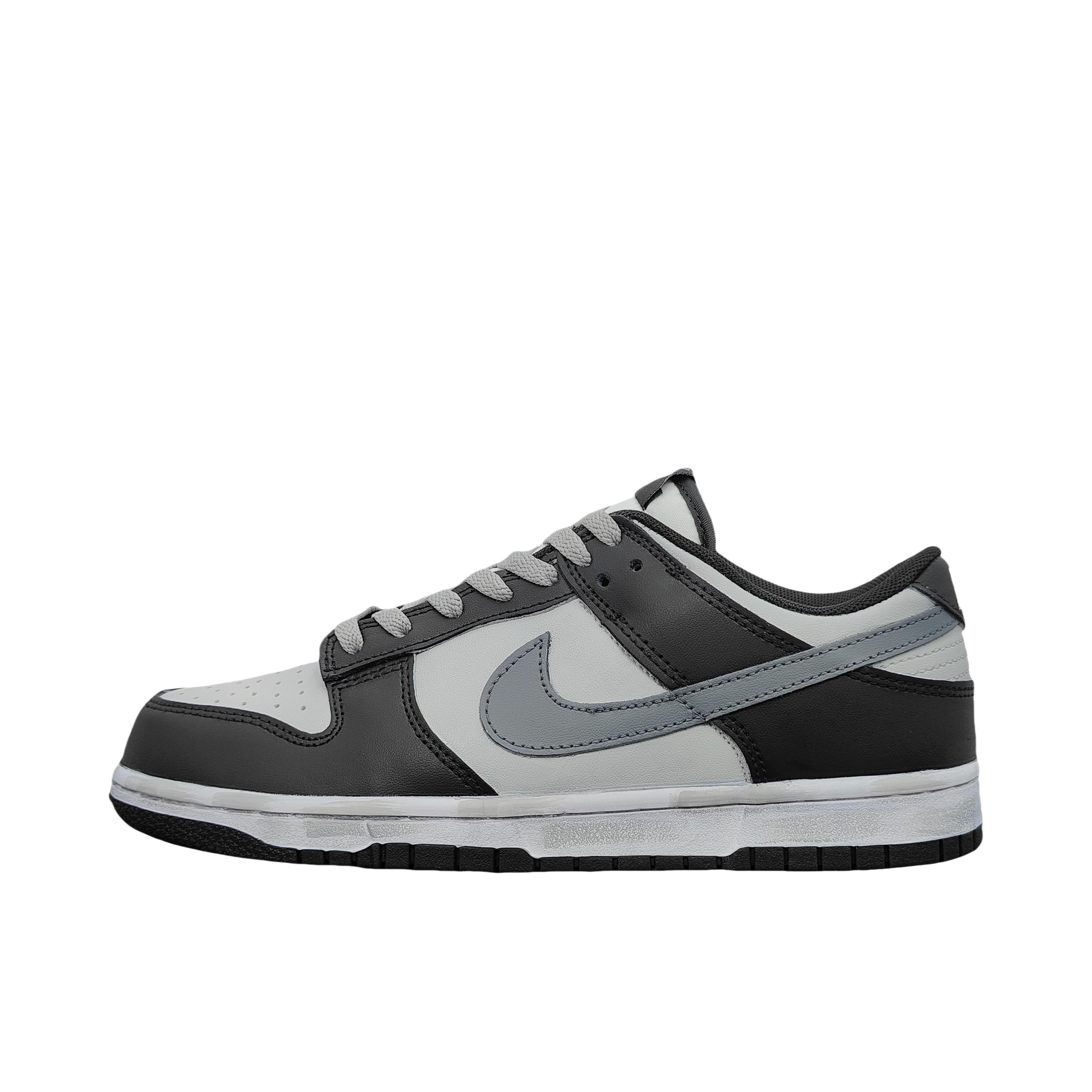 推荐商品：【定制球鞋】 Nike Dunk 板鞋 平跟系带防滑耐磨做旧高街简约百搭潮流复古美式 月球灰