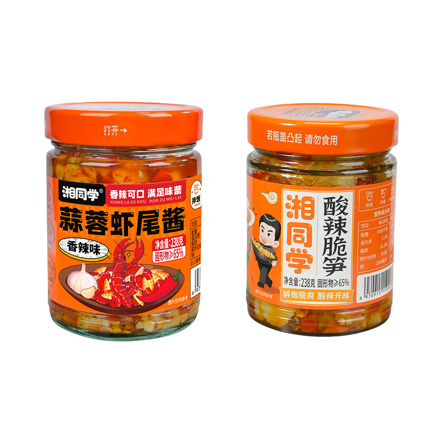 推荐商品：湘同学 蒜蓉虾尾酱+酸辣脆笋 组合装