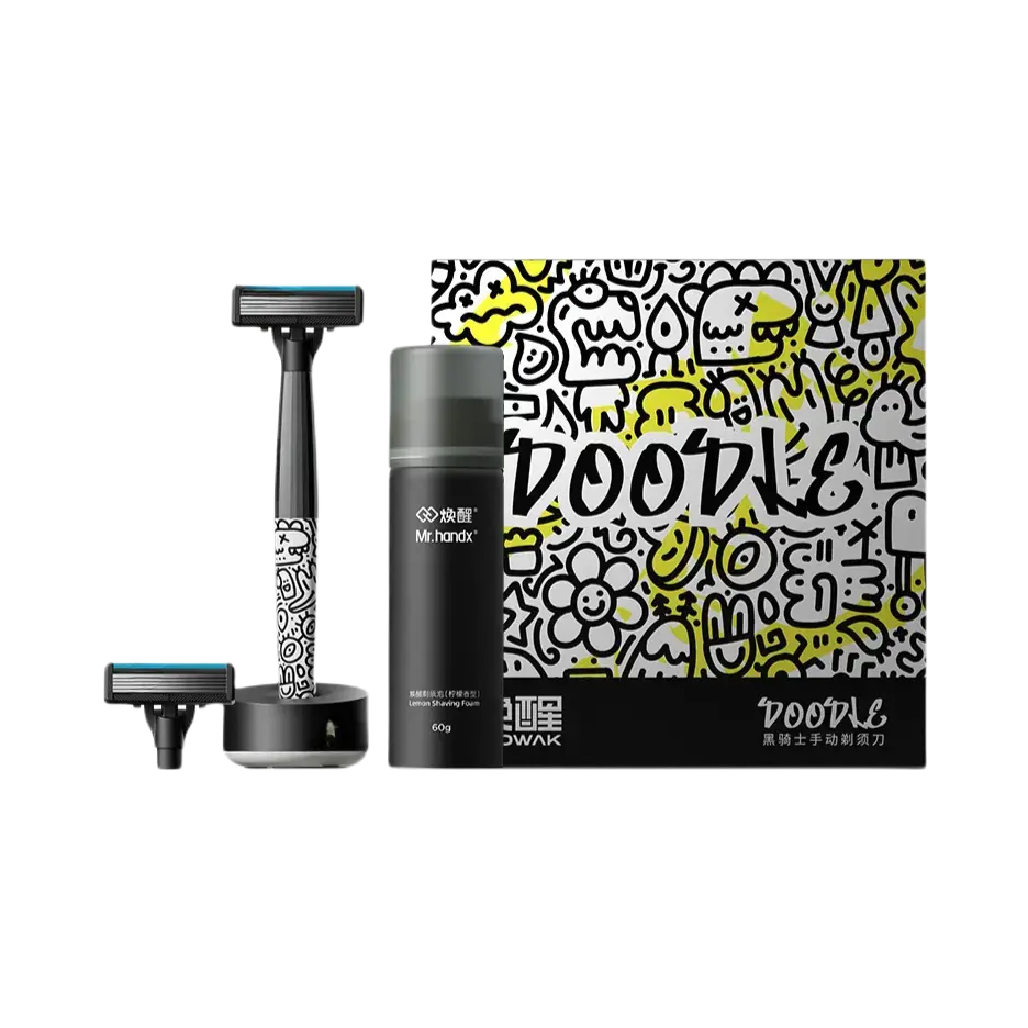 推荐商品：【男士专用】焕醒 个性潮流涂鸦手动剃须刀磁吸刀头套装 不刺痛柔软贴肤