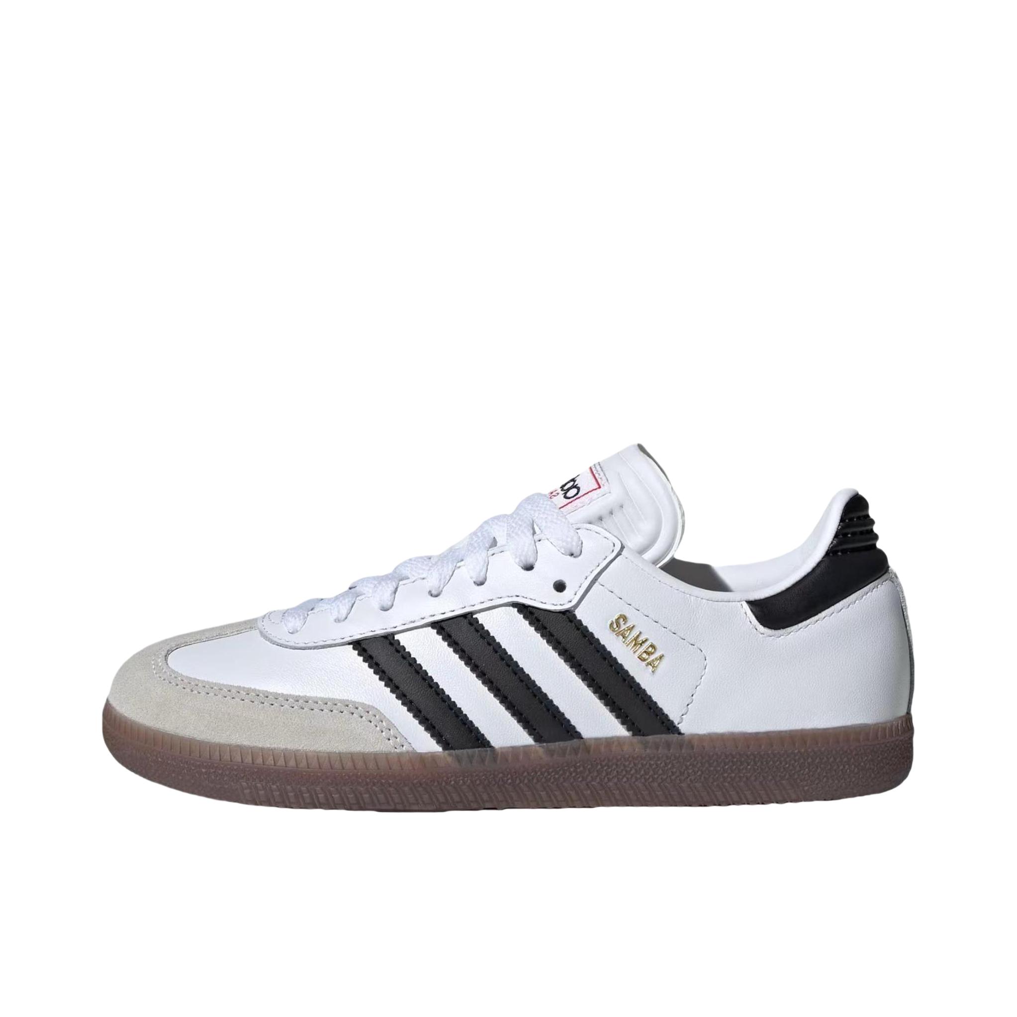 推荐商品：adidas Originals Samba Classic T头鞋 德训鞋 板鞋 经典复古防滑耐磨透气低帮 大童/米色/白色