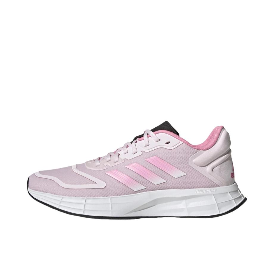 推荐商品：adidas Duramo 10 跑鞋 减震轻便防滑耐磨网面透气潮流百搭备赛短跑训练 女款/柔粉