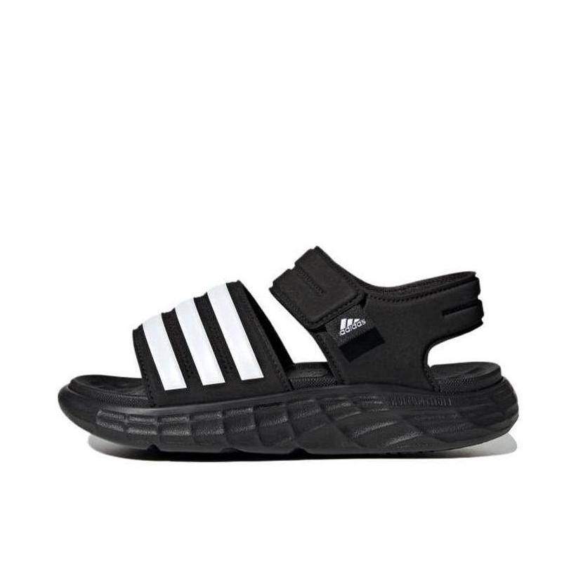 推荐商品：adidas Duramo SL Sandal 防滑耐磨 减震回弹 魔术贴 轻运动 凉鞋儿童 黑色