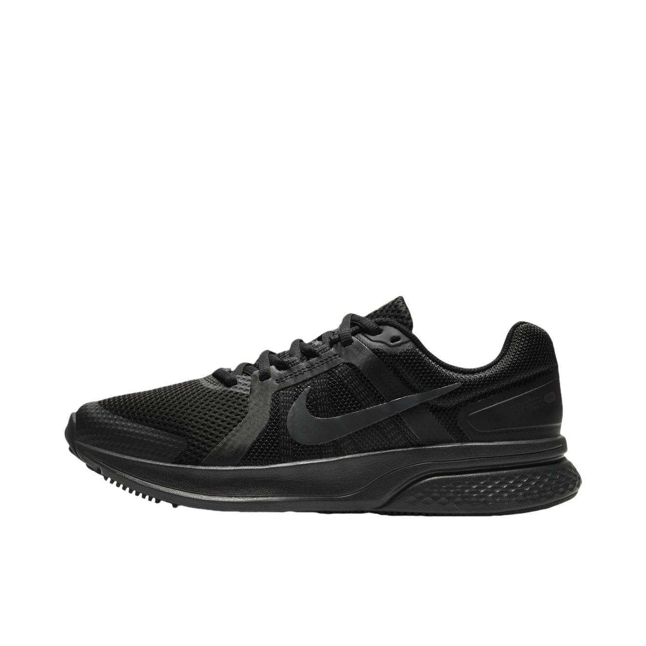 推荐商品：Nike Run Swift 2 跑鞋 减震舒适轻便透气耐磨防滑运动织物合成革回弹支撑 黑色/暗烟灰