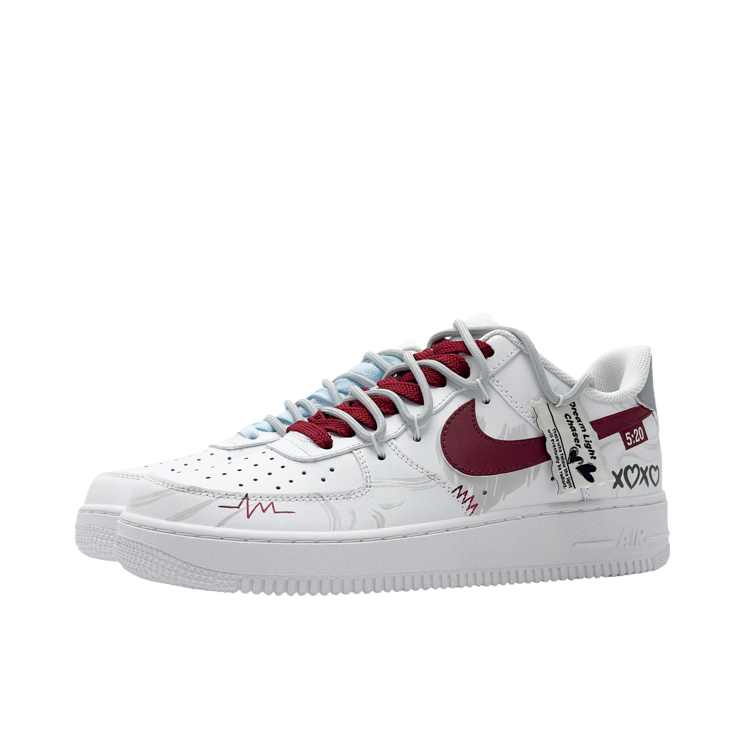 推荐商品：【定制款】 Nike Air Force 1 板鞋 防滑减震耐磨低帮增高 鸳鸯款/红蓝比翼