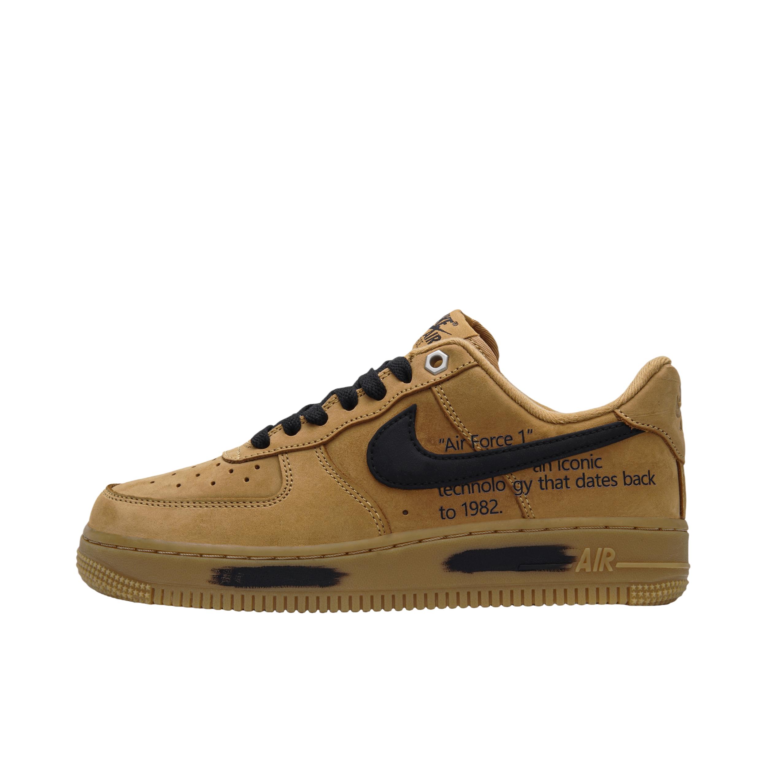 推荐商品：【定制款】 Nike Air Force 1 板鞋 防滑减震耐磨低帮增高 黑色/燕麦色