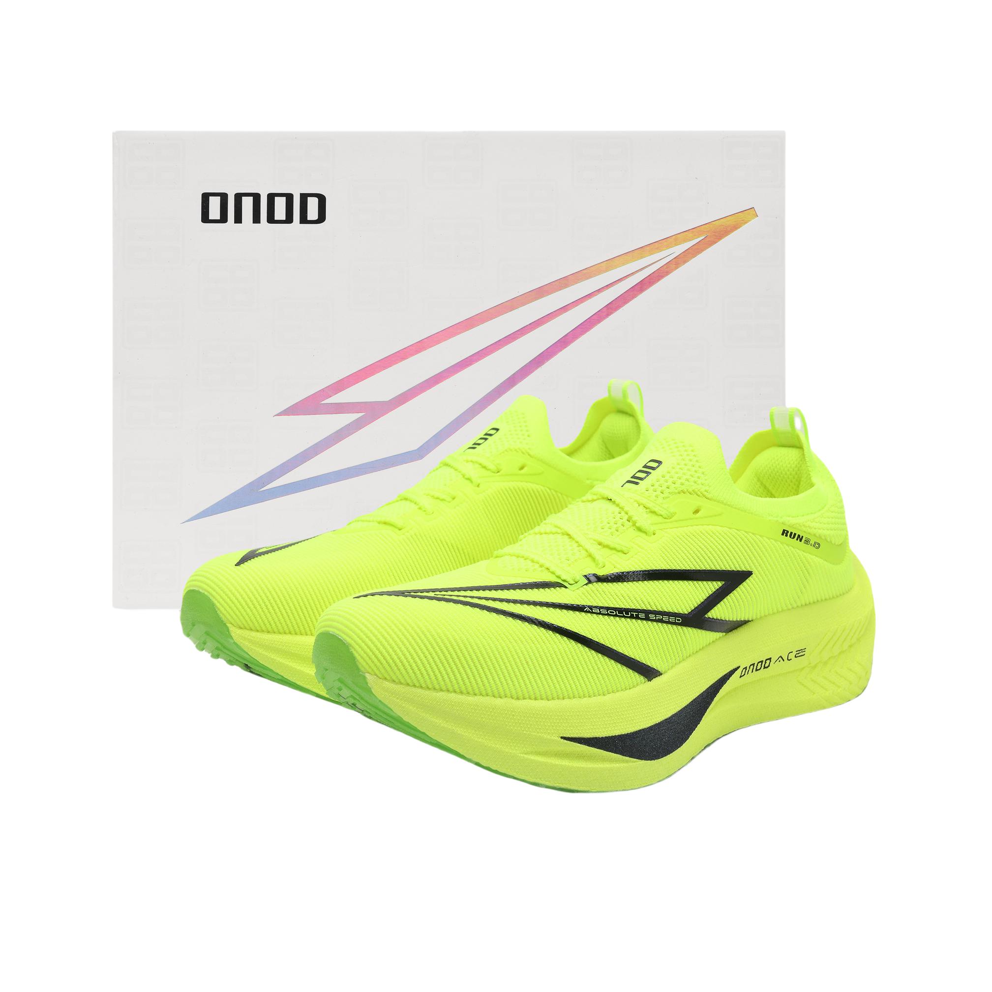 推荐商品：ONOD 小旋风3.0 跑鞋 全掌尼龙碳板弹性支撑马拉松田径训练体考 礼盒款/新芽绿
