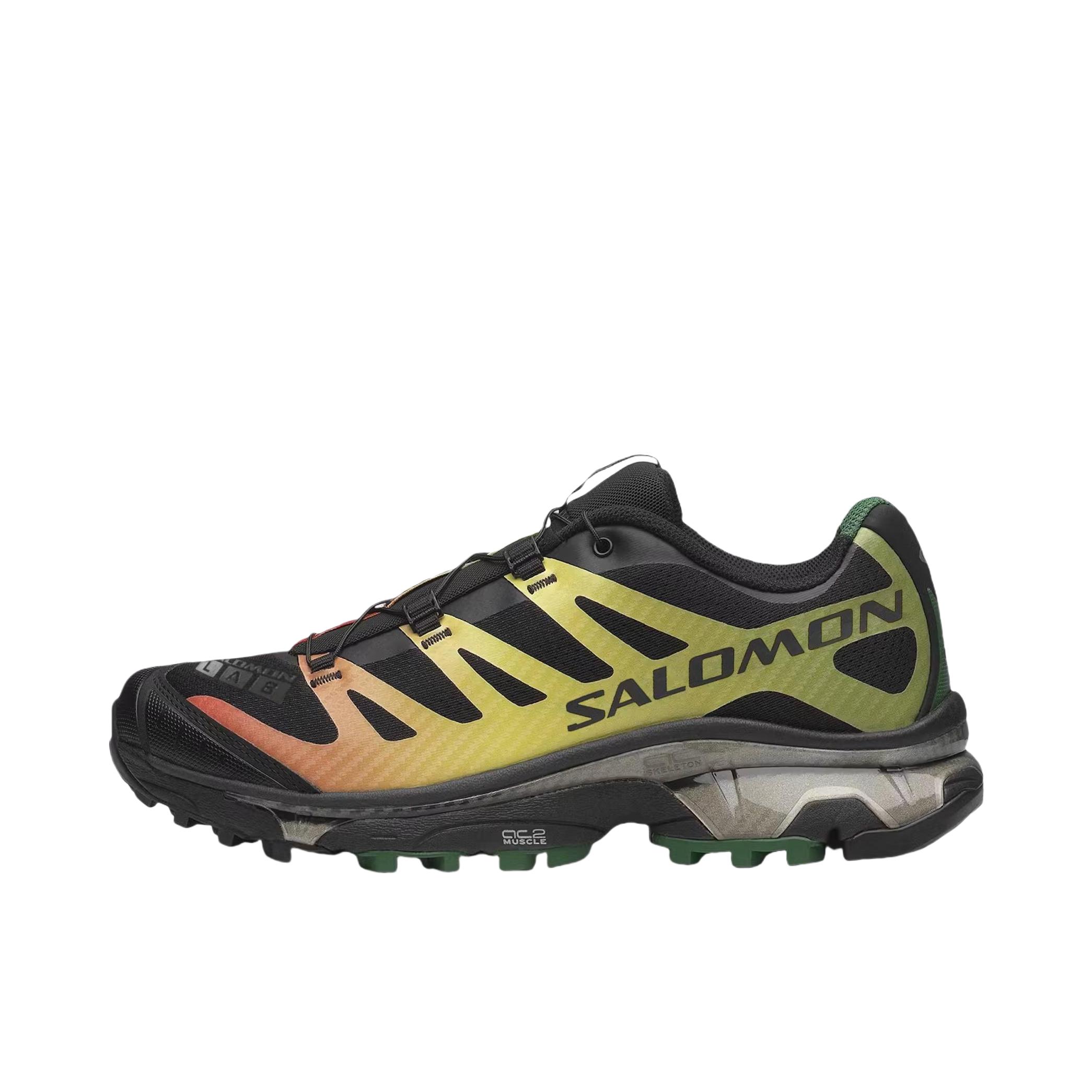 推荐商品：Salomon/萨洛蒙 XT-4 OG 包裹性 减震回弹 网布透气 防滑耐磨 越野 户外休闲鞋 黑色/沥青/伊甸黄