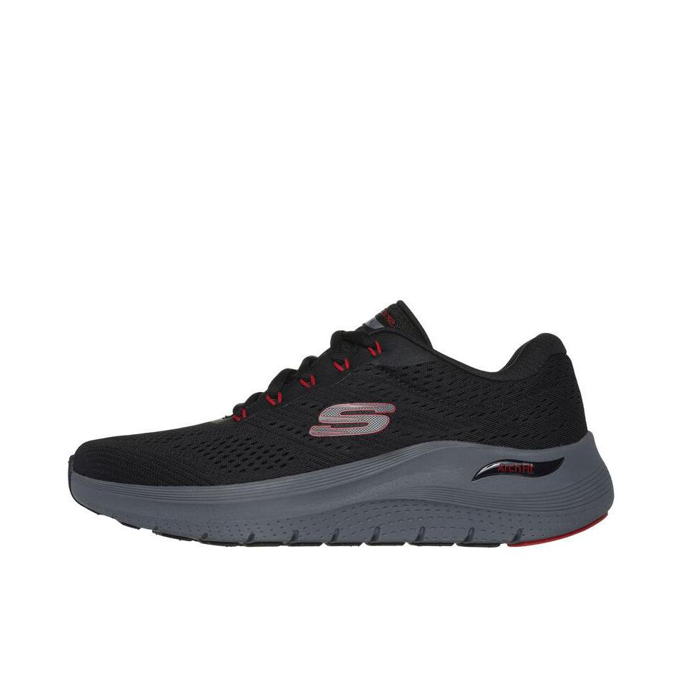 推荐商品：Skechers/斯凯奇 ARCH FIT 2.0 防滑耐磨 舒适透气 减震轻便 百搭简约 运动休闲鞋 黑色/红色 